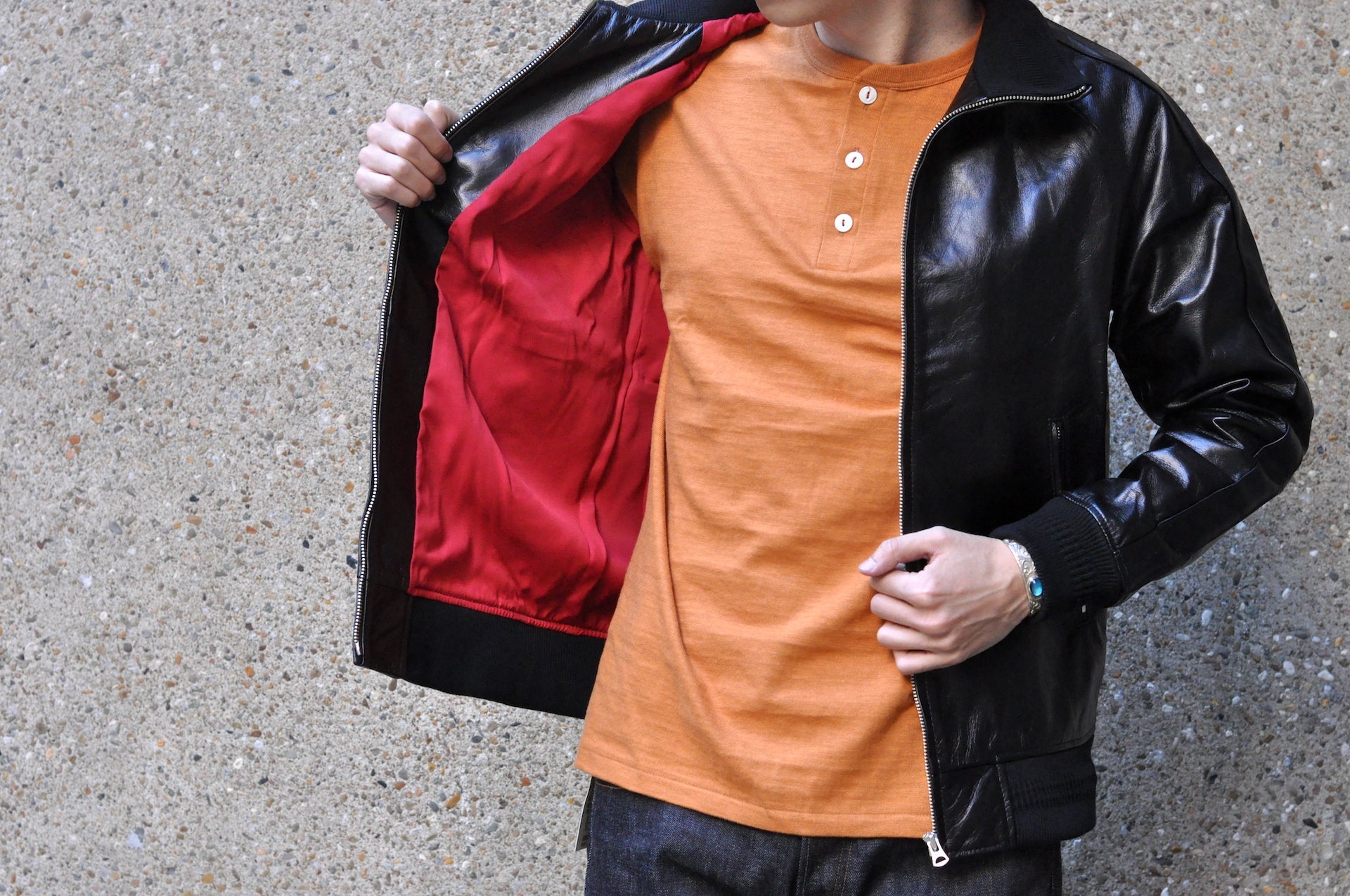 The Flat Head Horsehide Track Jacket (Jet Black)