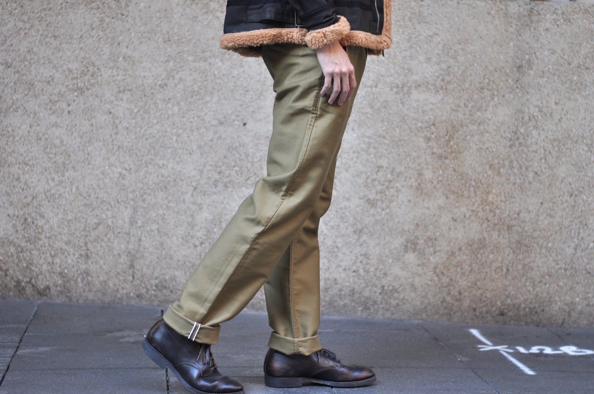 Pure Blue Japan 12oz Moleskin "Worker's Chinos" (Beige)