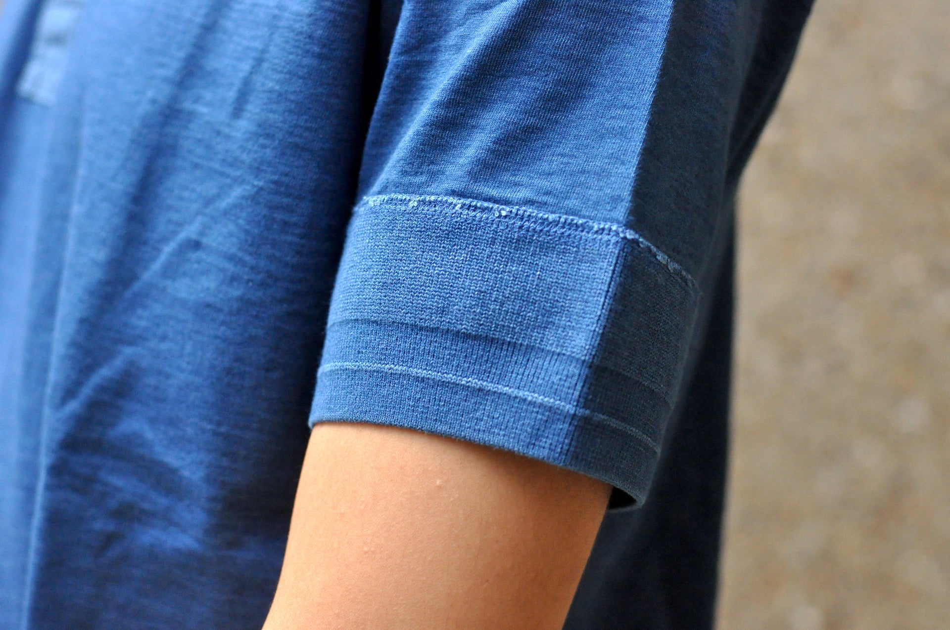 Pure Blue Japan 6.5oz "Signature" Indigo Dyed Henley Tee (Genuine Indigo)