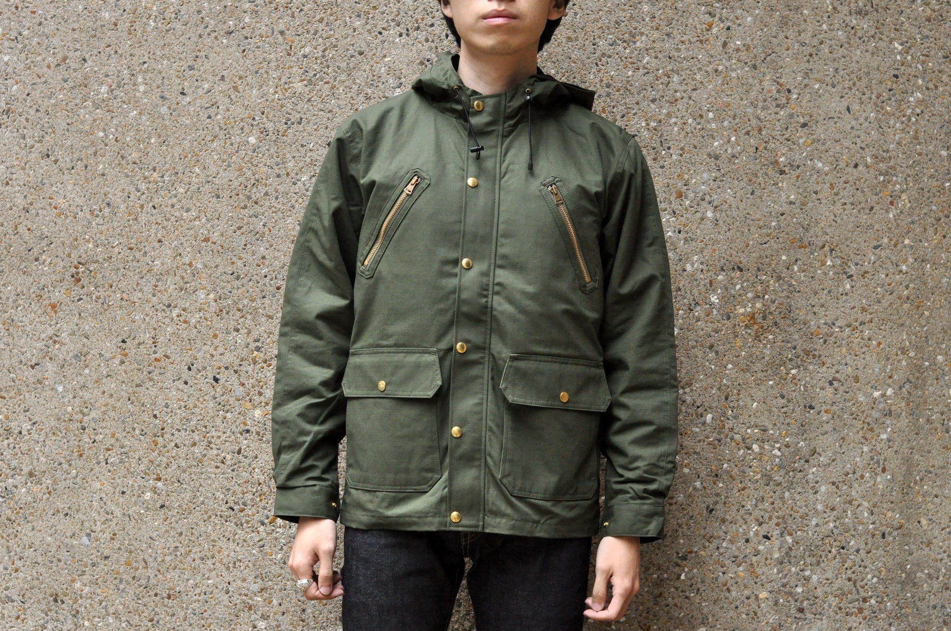 Unique Garment Cotton Rip-Stop 'Bird View' Mountain Parka (Olive)