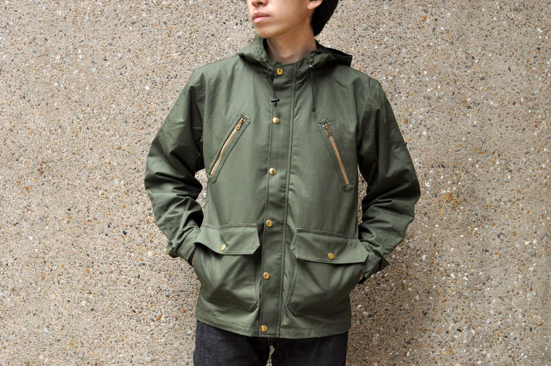 Unique Garment Cotton Rip-Stop 'Bird View' Mountain Parka (Olive)
