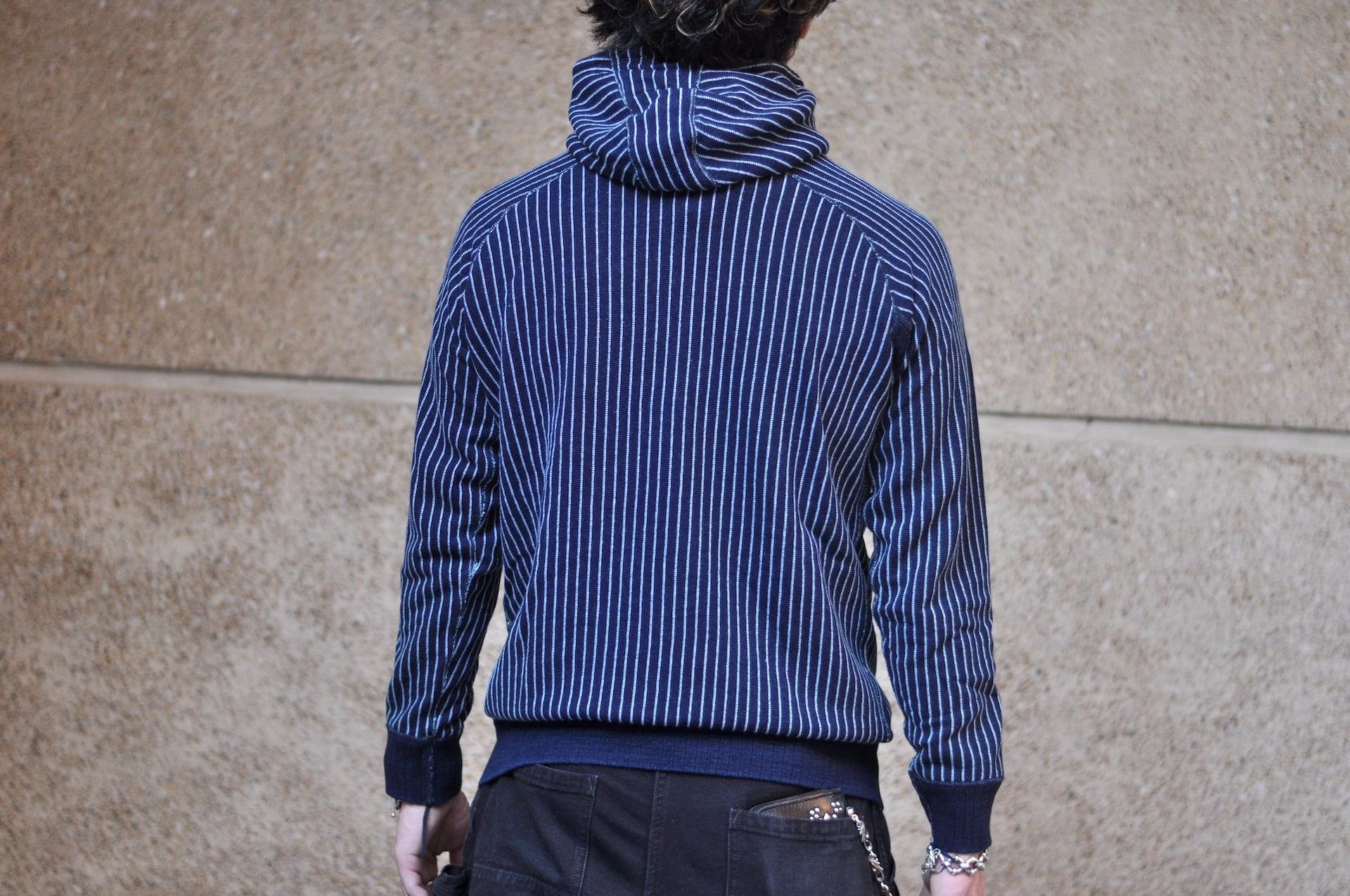 Pure Blue Japan Indigo Dyed "Stripes" Raglan Pullover