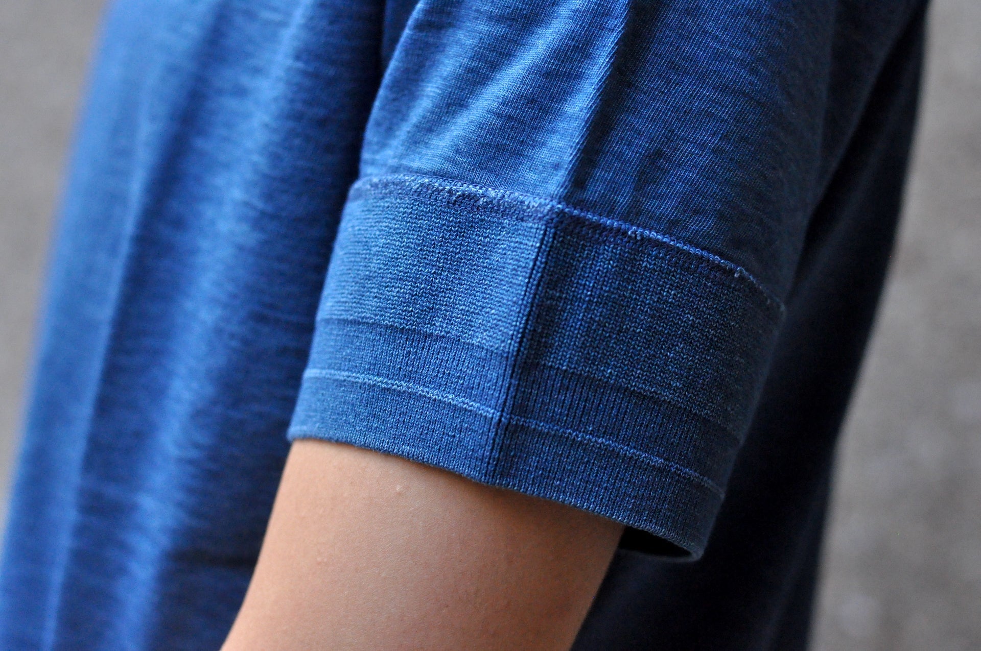 Pure Blue Japan 6.5oz "Signature" Indigo Dyed Henley Tee (Greencast Indigo)
