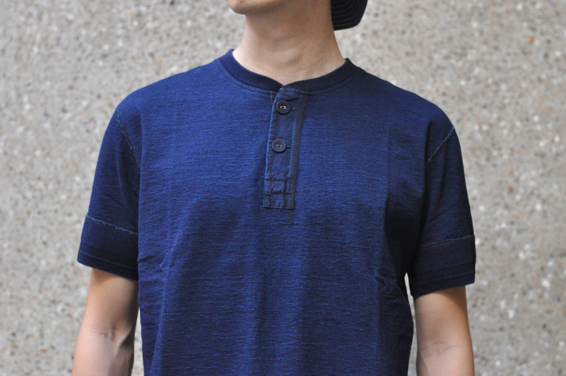Pure Blue Japan 6.5oz "Signature" Henley Tee (Grand Indigo)