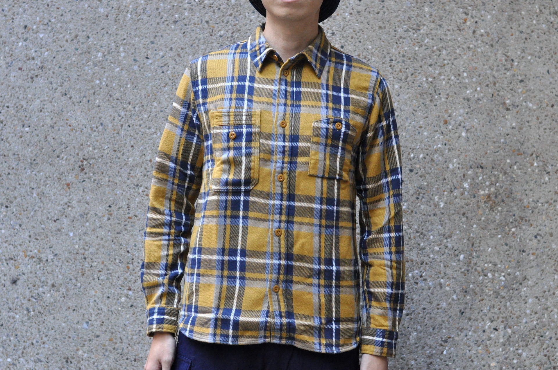 Pure Blue Japan 11oz Raised Flannel Early Workshirt (Camel)