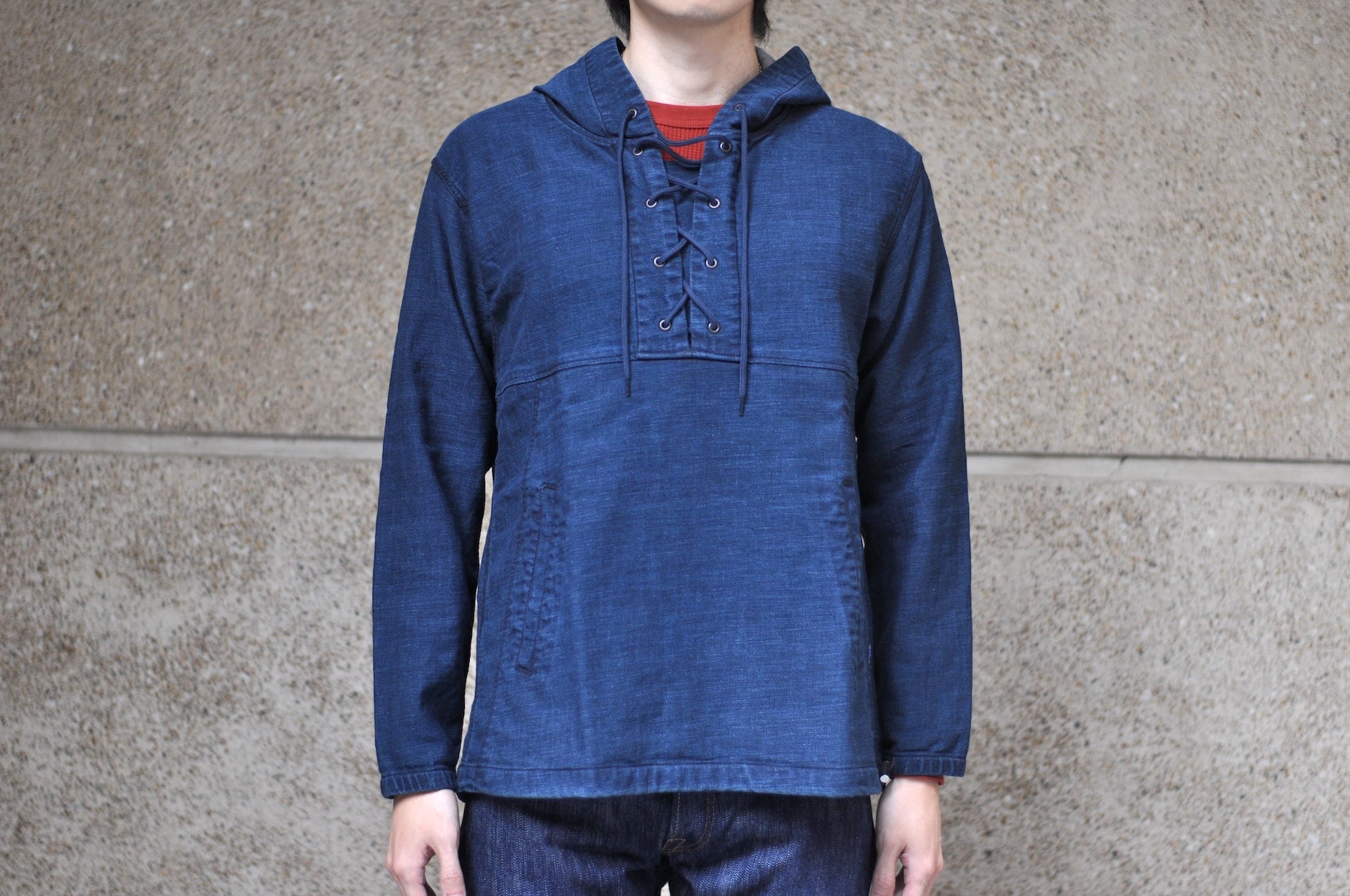 Pure Blue Japan "All-Seasons" Tricot-Denim Navy Parka (Grand Indigo)