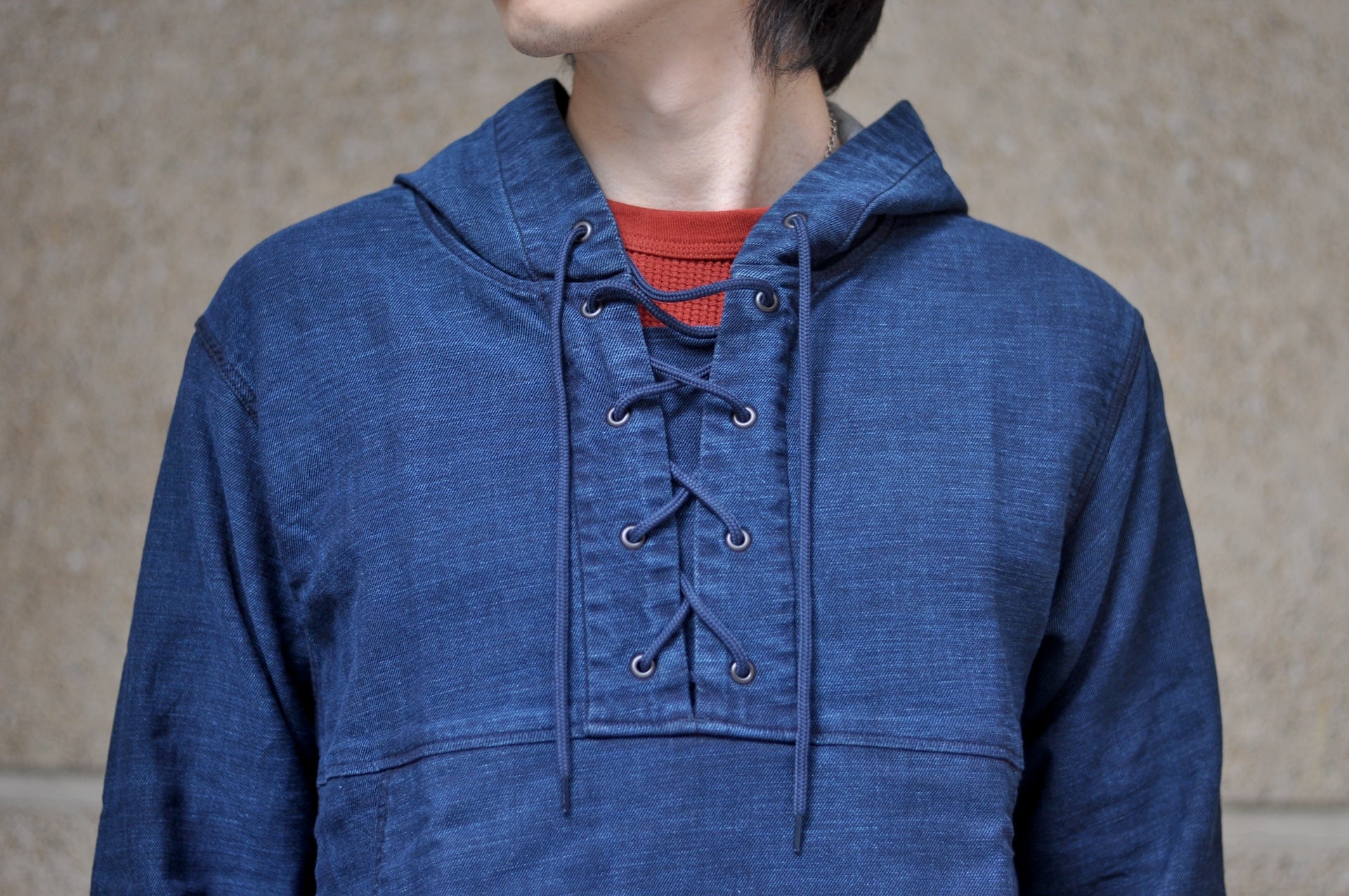 Pure Blue Japan "All-Seasons" Tricot-Denim Navy Parka (Grand Indigo)