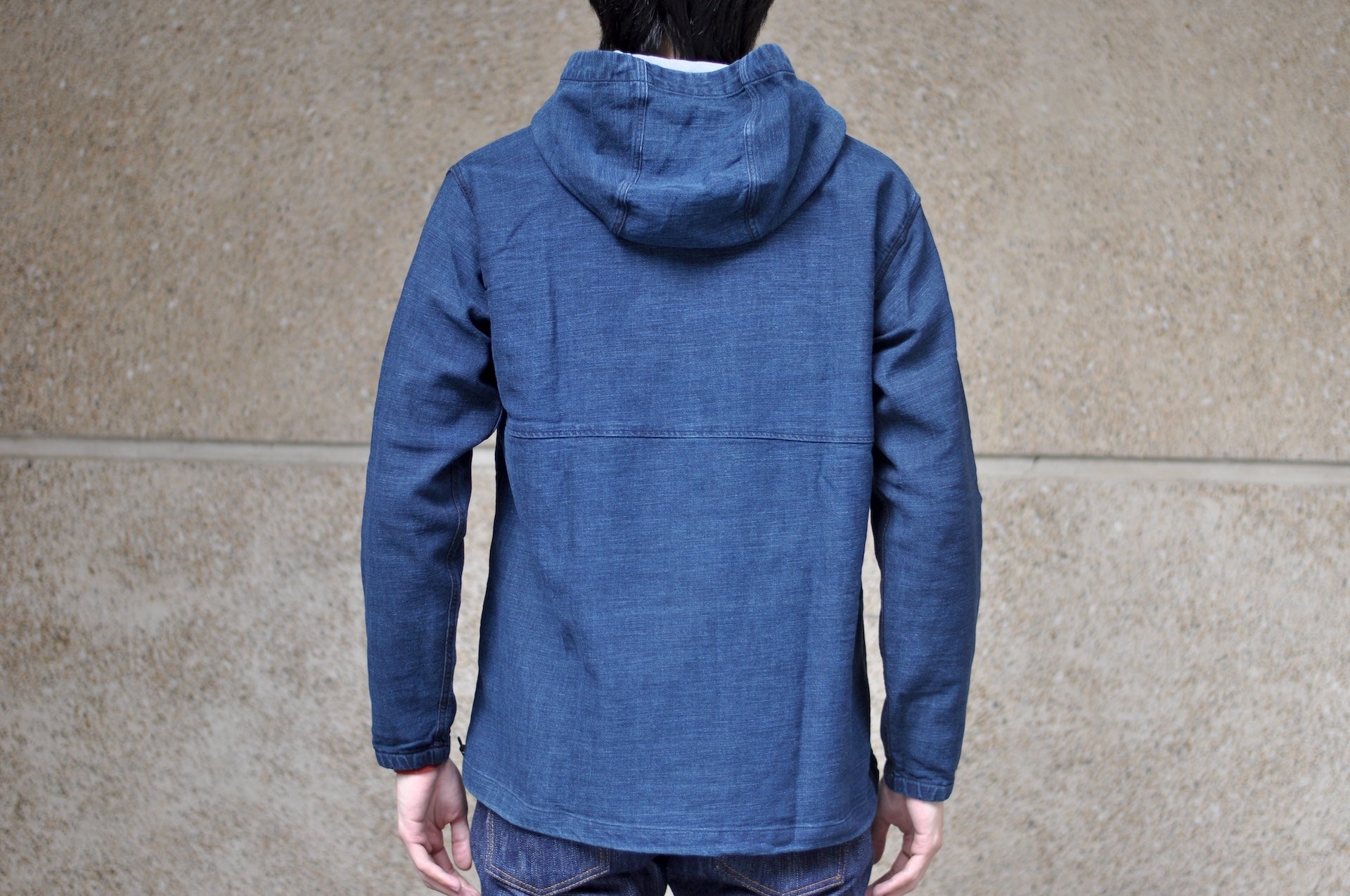 Pure Blue Japan "All-Seasons" Tricot-Denim Navy Parka (Grand Indigo)