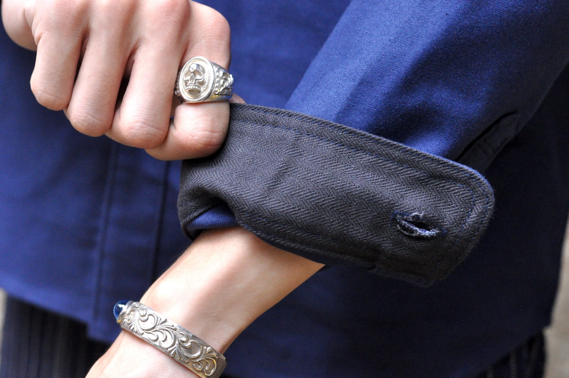 Unique Garment 'Deck Master' Moleskin C.P.O Jacketed Shirt (Royal Blue)