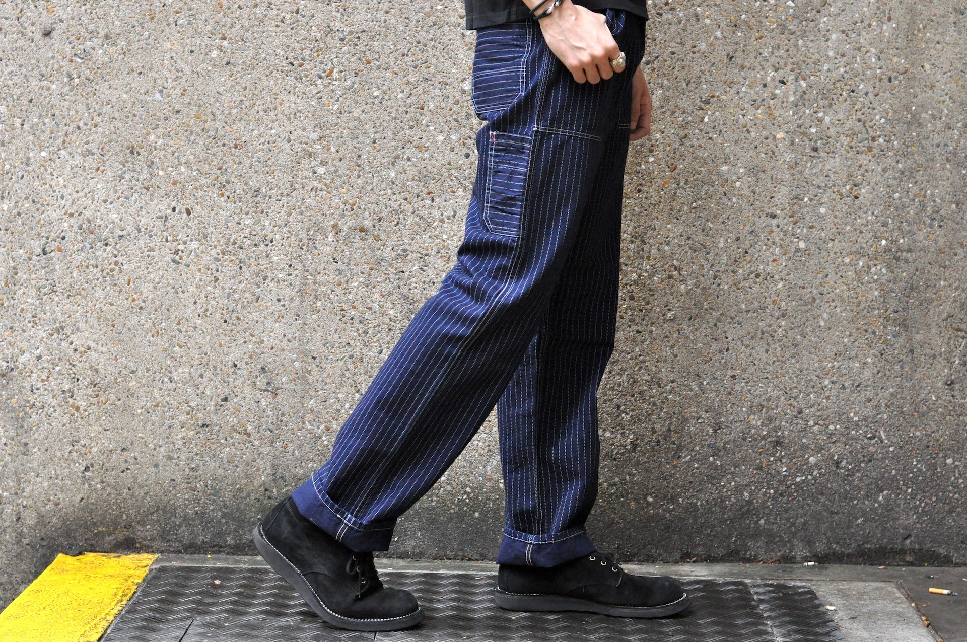 Freewheelers Indigo Wabash "Longshoreman" Trousers (Modern Straight Fit)