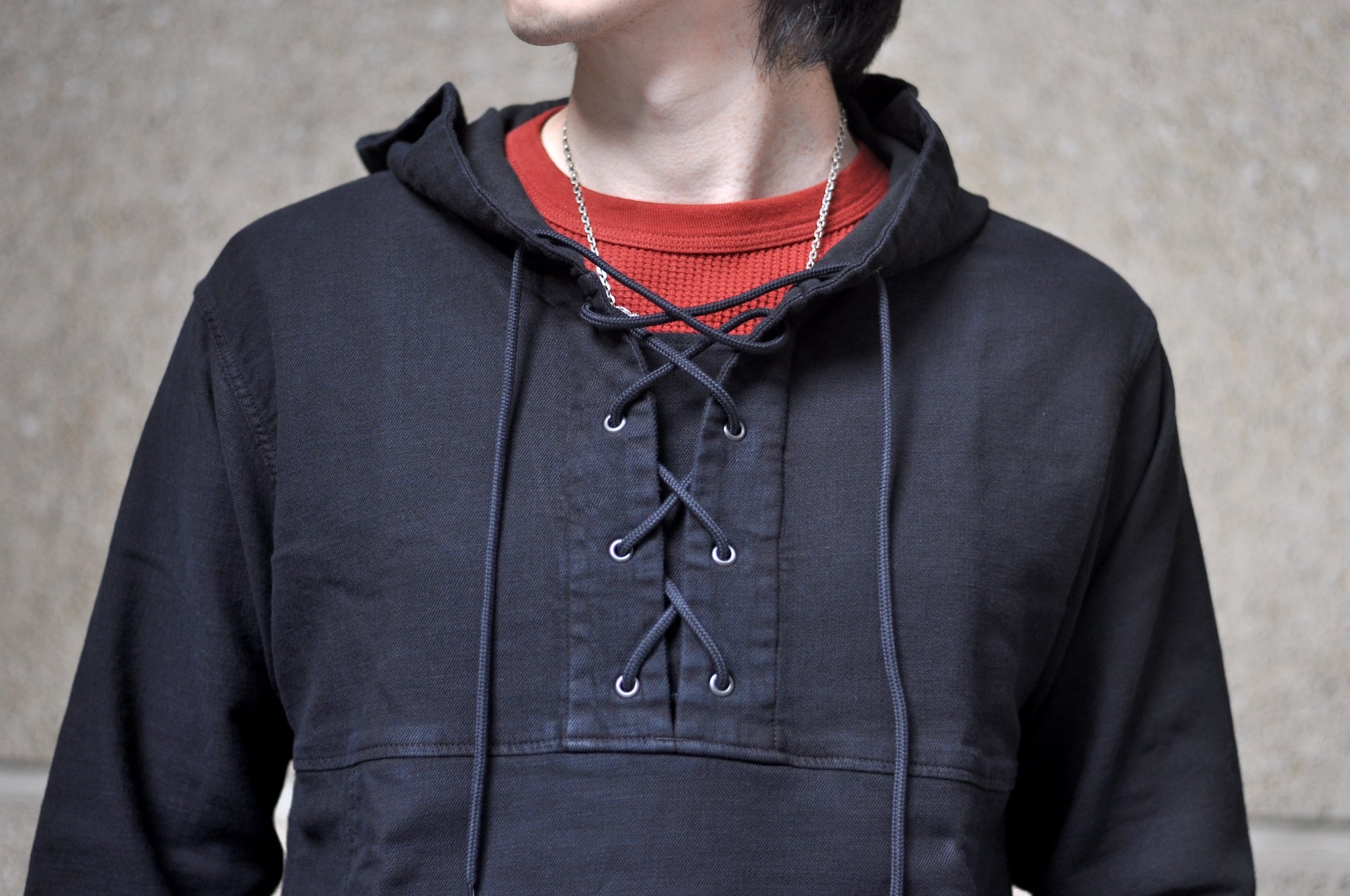 Pure Blue Japan "All-Seasons" Tricot-Denim Navy Parka (Black Coated)