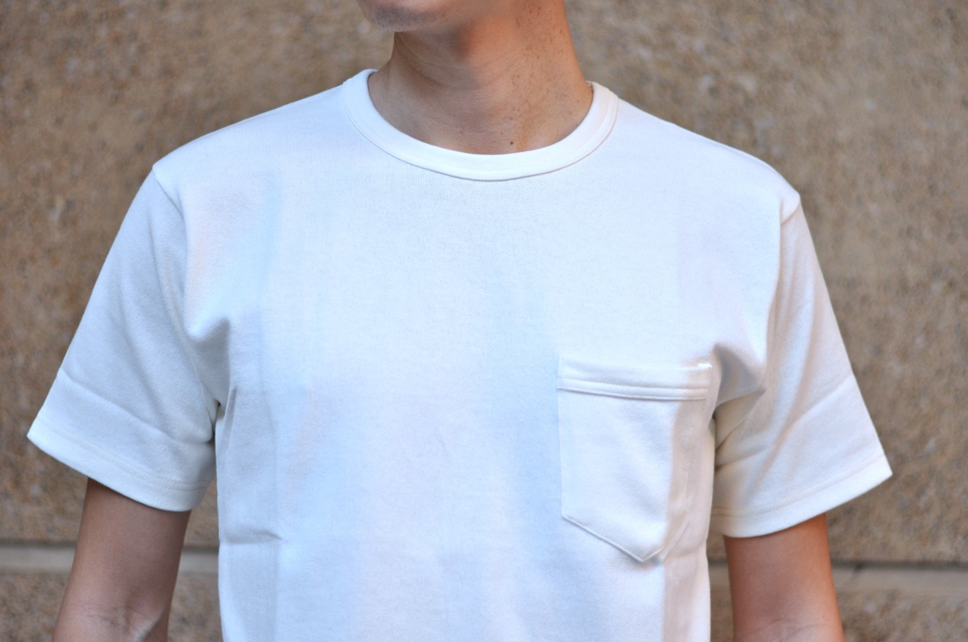 Freewheelers Heavyweight Jersey Pocket Tee (Off White)