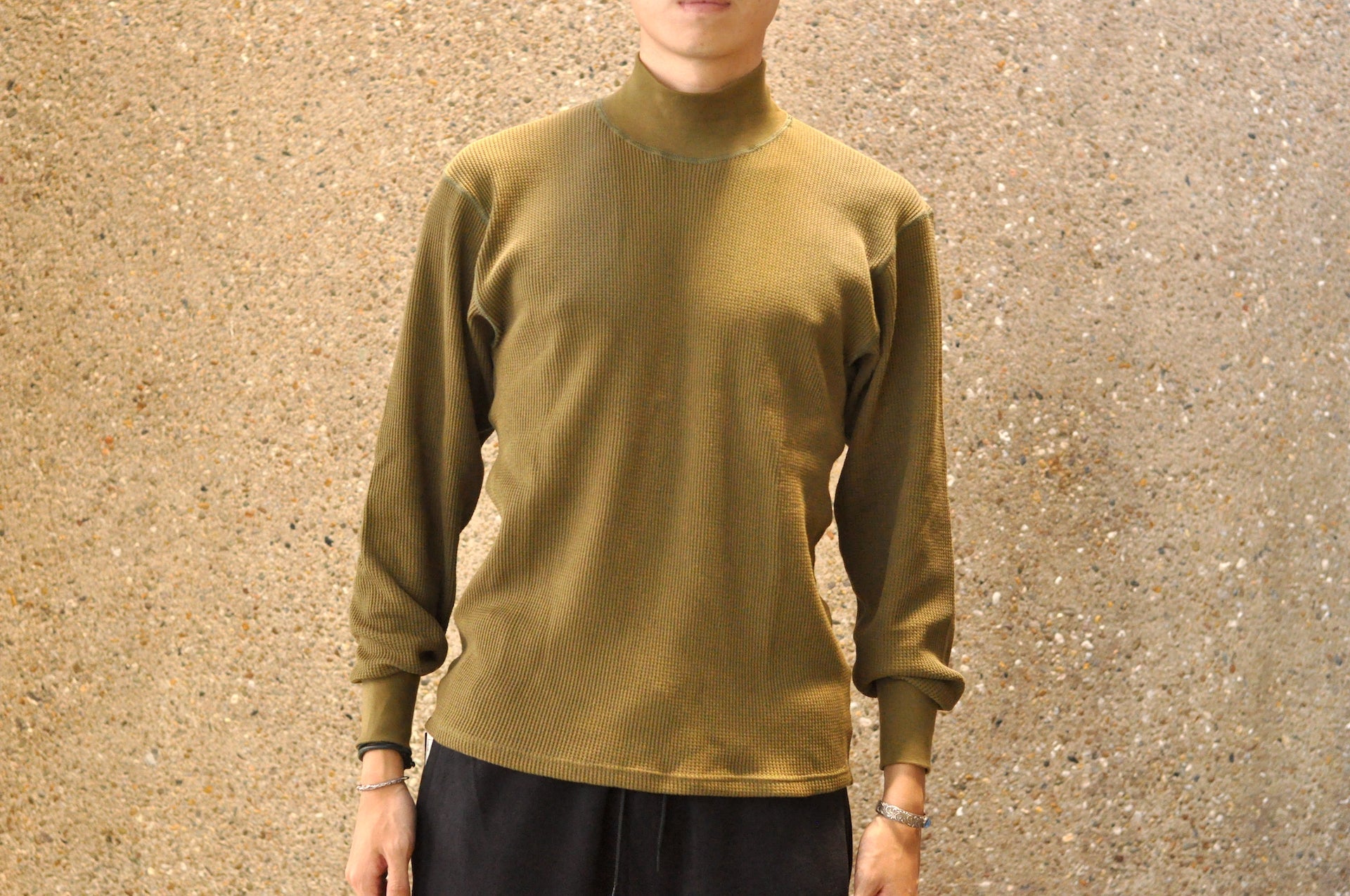 Freewheelers "Half Neck" Thermal Shirt (Olive)