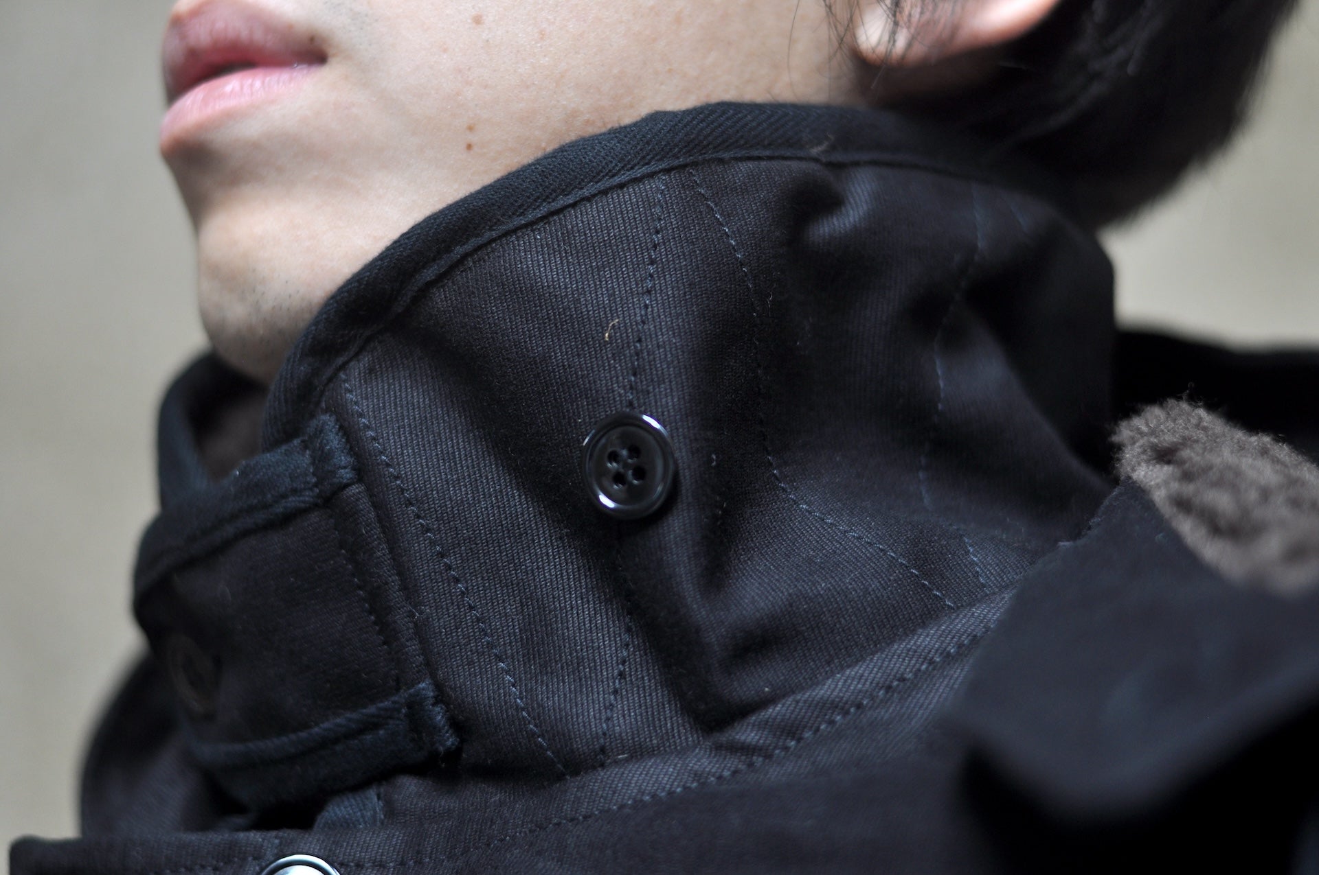Stevenson Overall Co. Heavyweight Jungle Cloth "Navigateur" Hooded Deck Jacket (Solid Black)