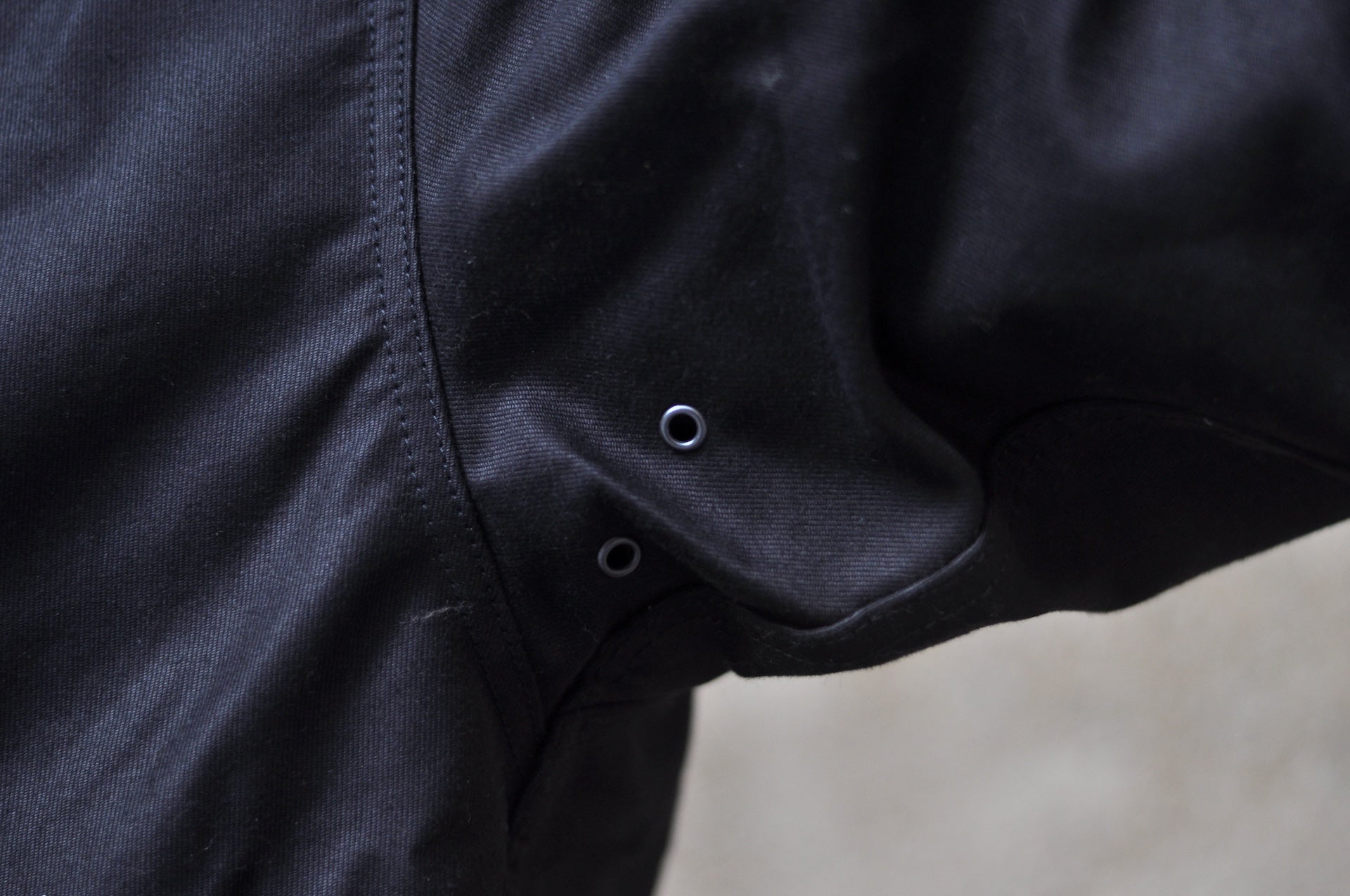 Stevenson Overall Co. Heavyweight Jungle Cloth "Navigateur" Hooded Deck Jacket (Solid Black)