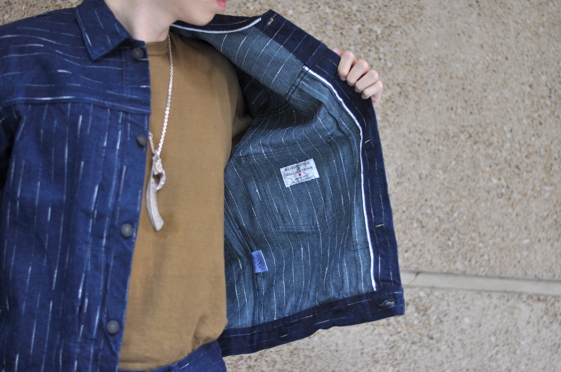 Studio D'Artisan 14oz Indigo Dyed "Rain Kasuri" Type 1 Denim Jacket