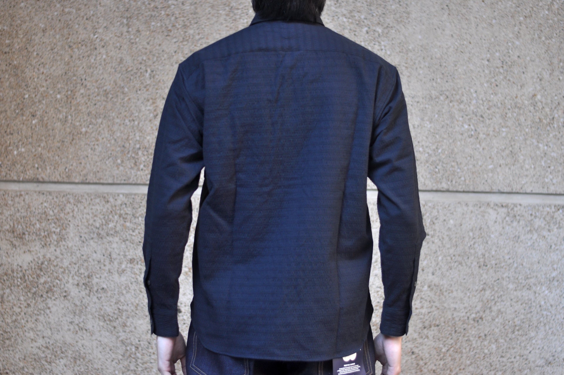 MOMOTARO JEANS 12oz "Stellar" Jacquard Sashiko Oxford Shirt (Black)