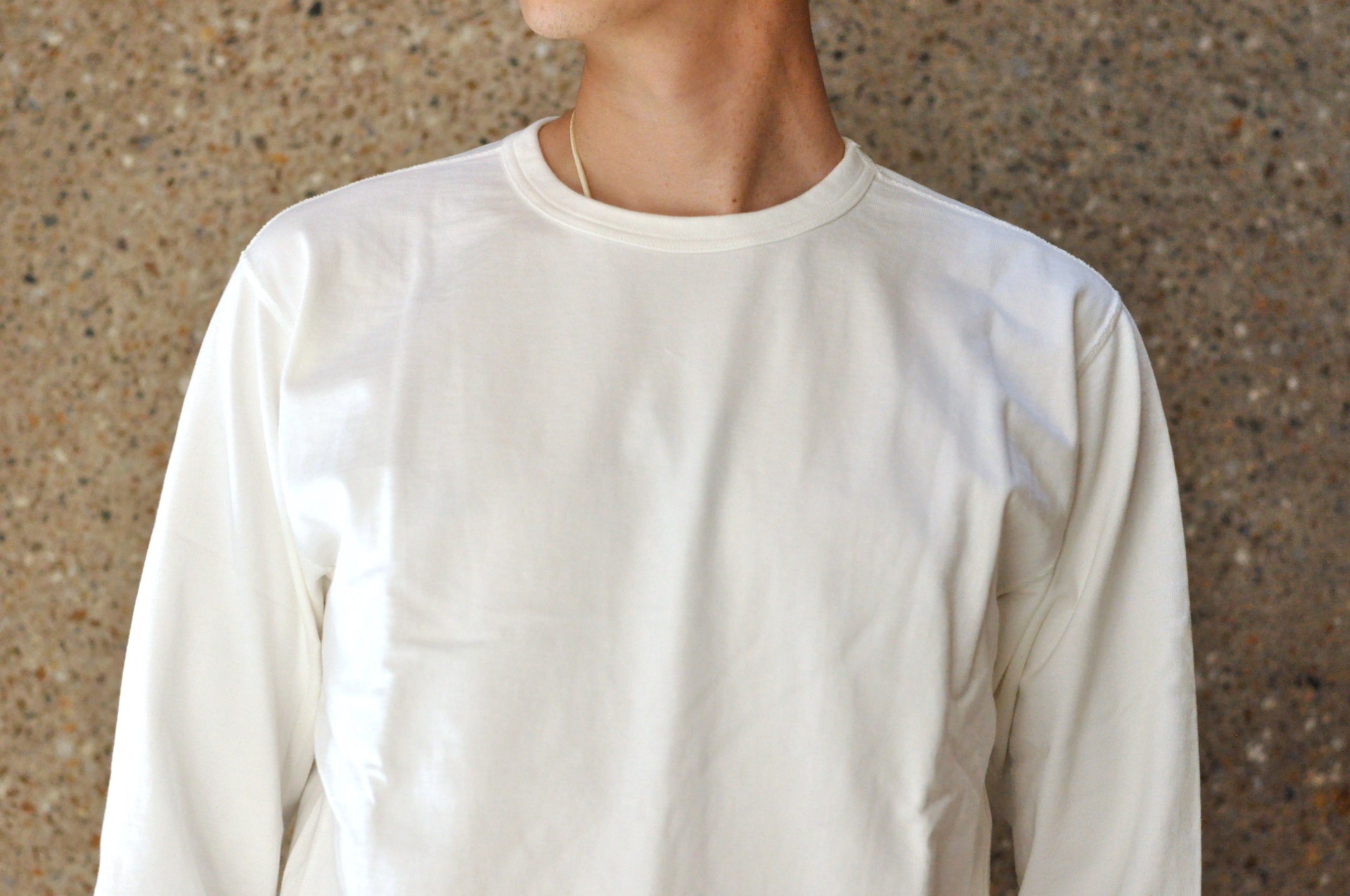Studio D'Artisan X CORLECTION 7.5oz 'Suvin Gold' Ultimate Loopwheeled L/S Tee (White)