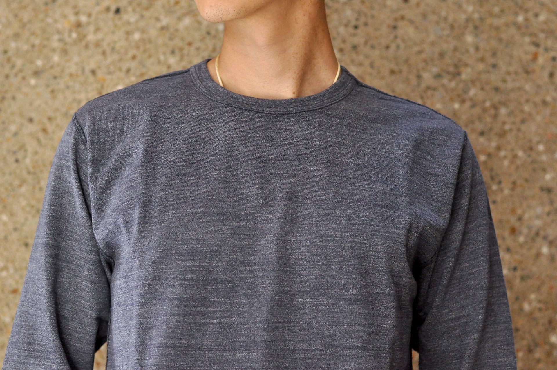 Studio D'Artisan X CORLECTION 7.5oz 'Suvin Gold' Ultimate Loopwheeled L/S Tee (Heather Navy)