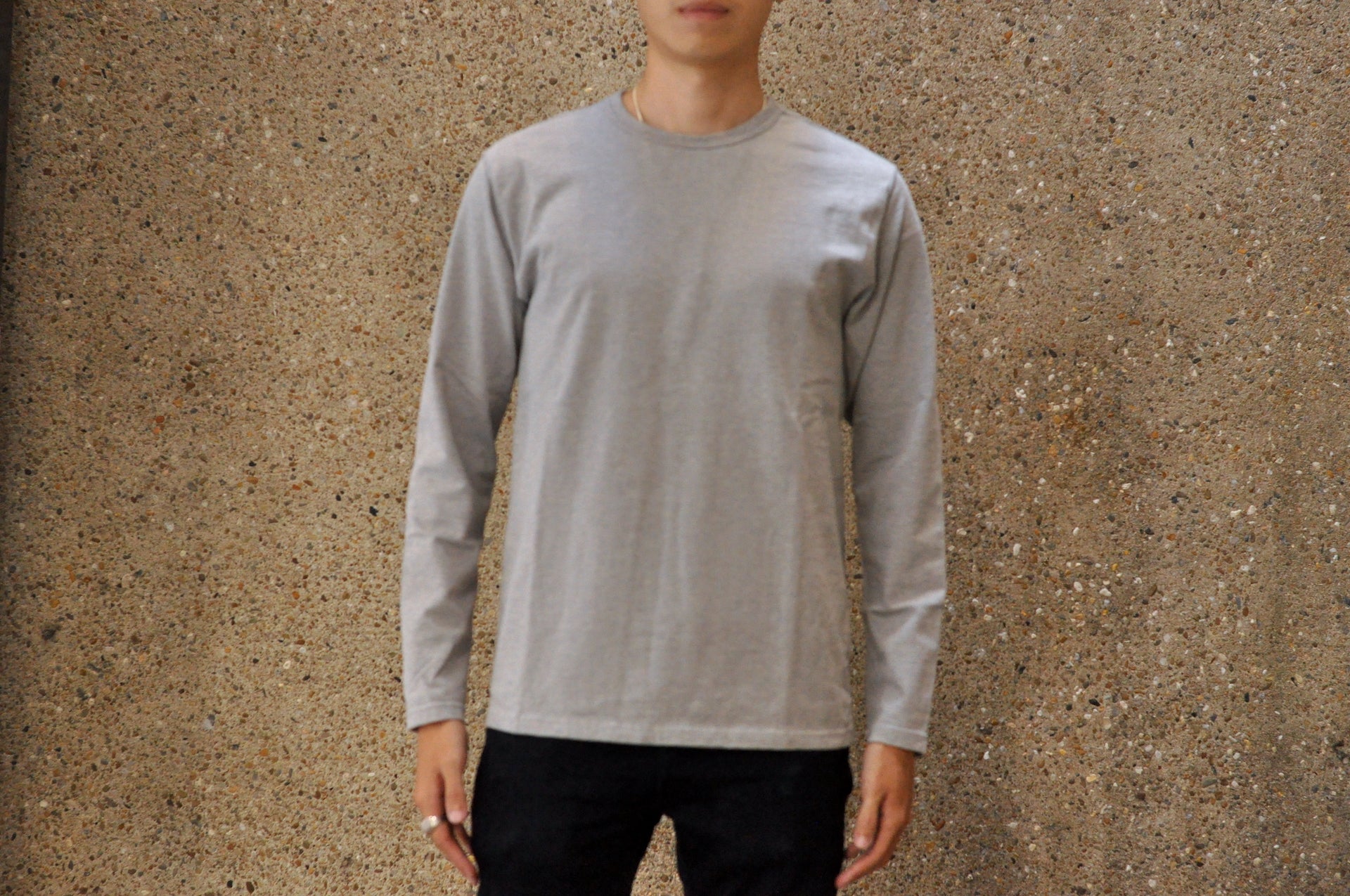 Studio D'Artisan X CORLECTION 7.5oz 'Suvin Gold' Ultimate Loopwheeled L/S Tee (Heather Grey)