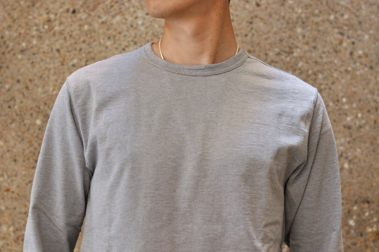 Studio D'Artisan X CORLECTION 7.5oz 'Suvin Gold' Ultimate Loopwheeled L/S Tee (Heather Grey)