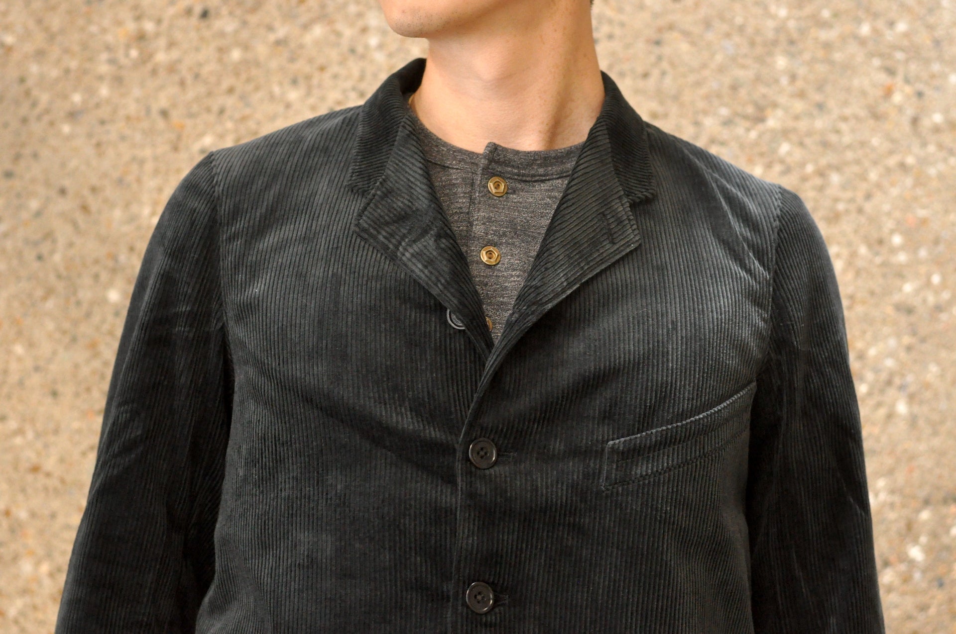 Freewheelers "Jackson" Corduroy Sack Coat (Black)