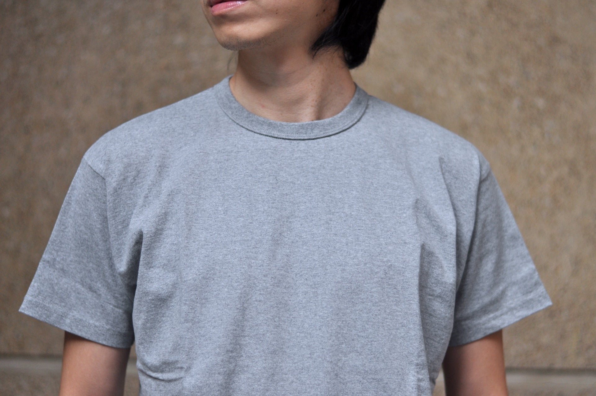 Samurai 8.5oz Loopwheeled "Overseas-Edition" Plain Tee (Heather Grey)