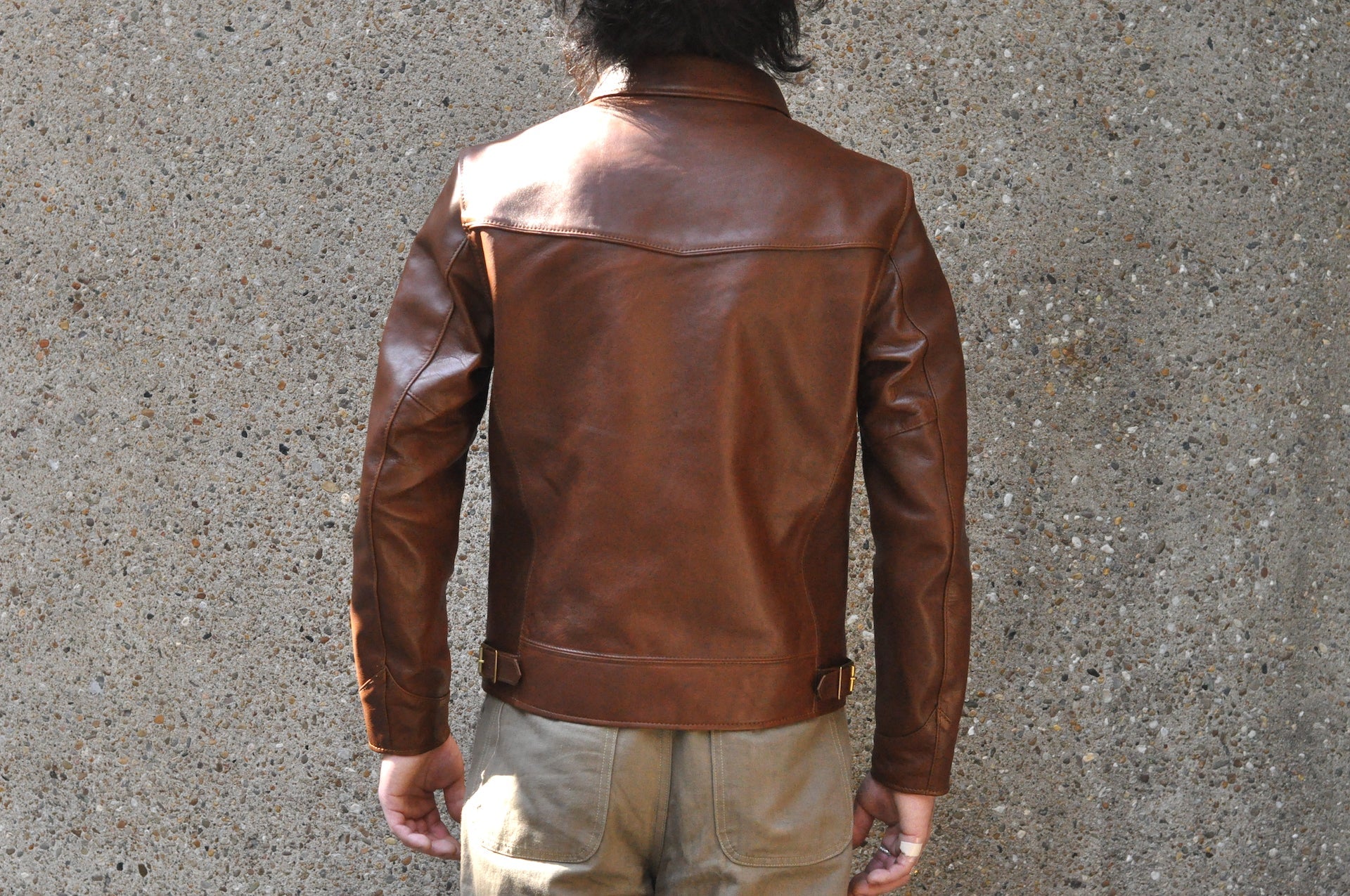 The Flat Head Horsehide 50s Single Riders Jacket (Brown Tea-Cored)