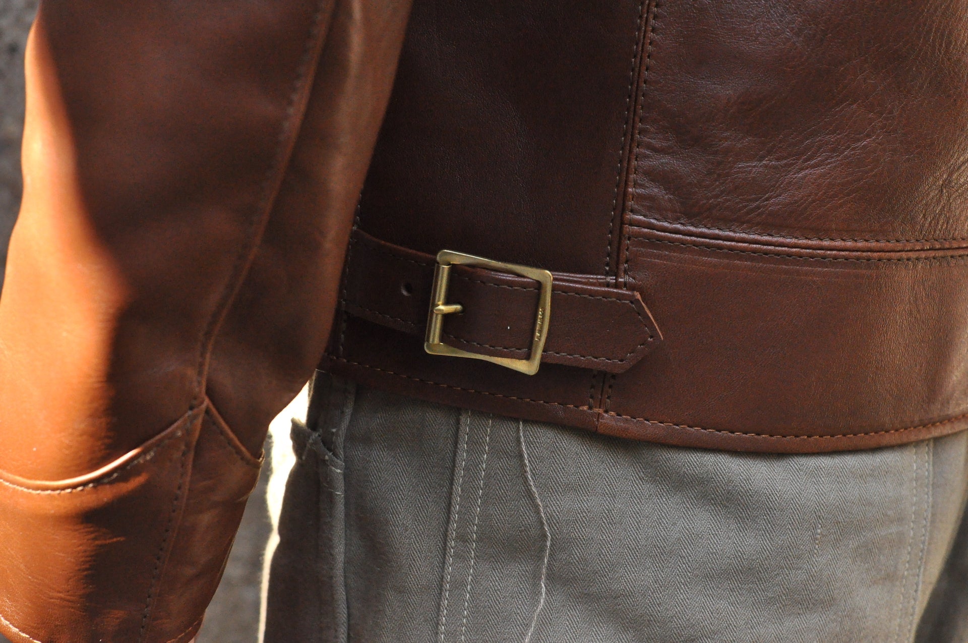 The Flat Head Horsehide 50s Single Riders Jacket (Brown Tea-Cored)