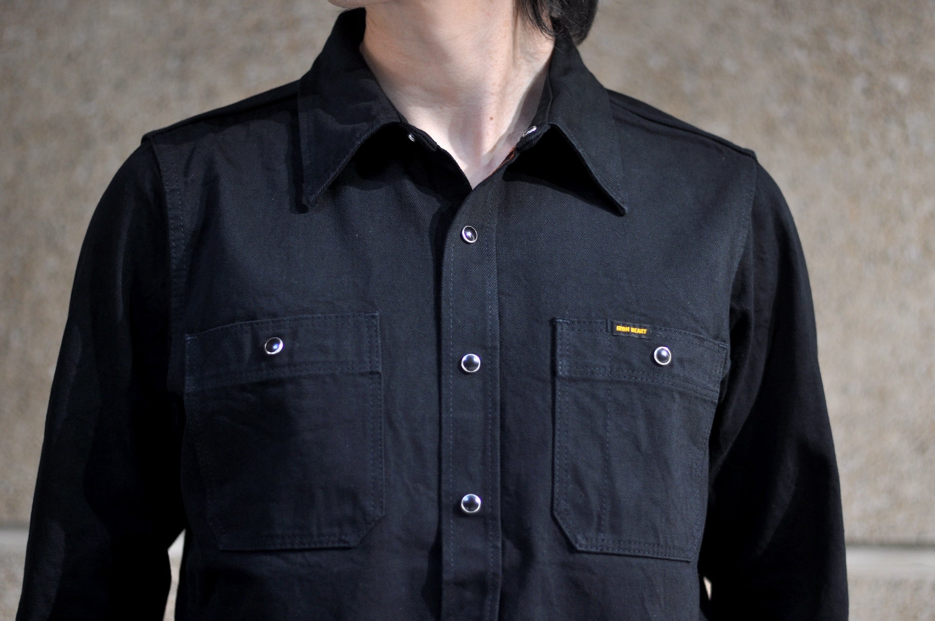 Iron Heart 12oz "Johnny Cash" Black Selvage Denim Work Shirt