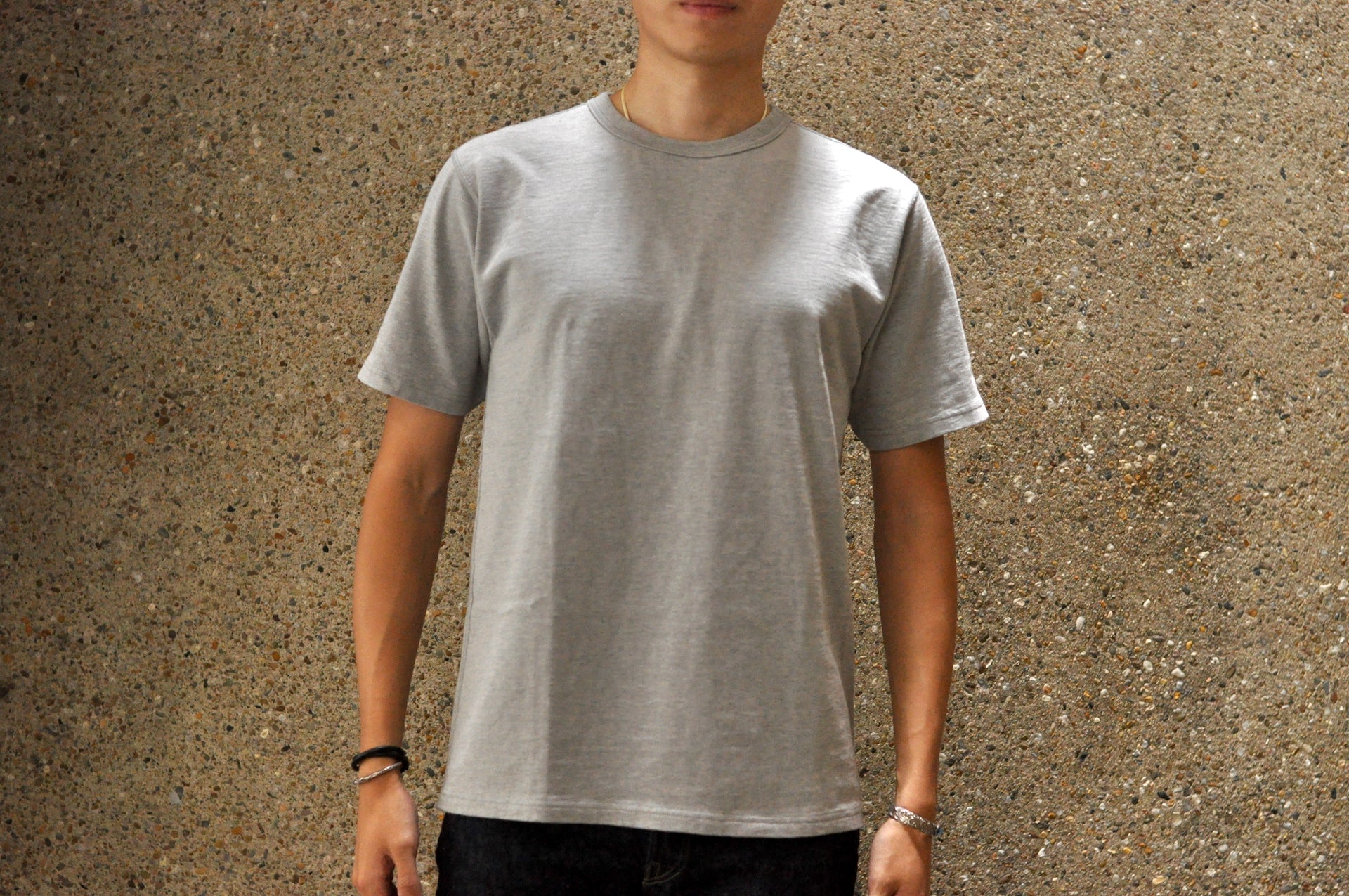 Studio D'Artisan X CORLECTION 7.5oz 'Suvin Gold' Ultimate Loopwheeled Plain Tee (Heather Grey)