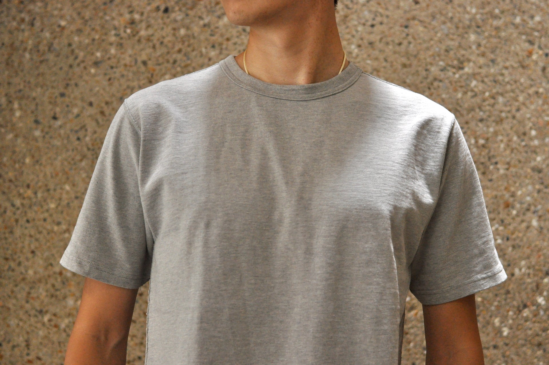 Studio D'Artisan X CORLECTION 7.5oz 'Suvin Gold' Ultimate Loopwheeled Plain Tee (Heather Grey)