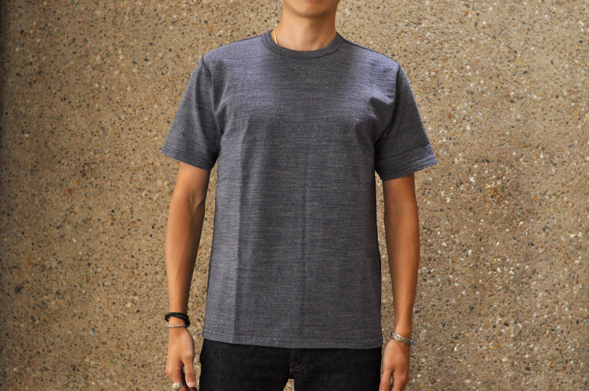 Studio D'Artisan X CORLECTION 7.5oz 'Suvin Gold' Ultimate Loopwheeled Plain Tee (Heather Navy)