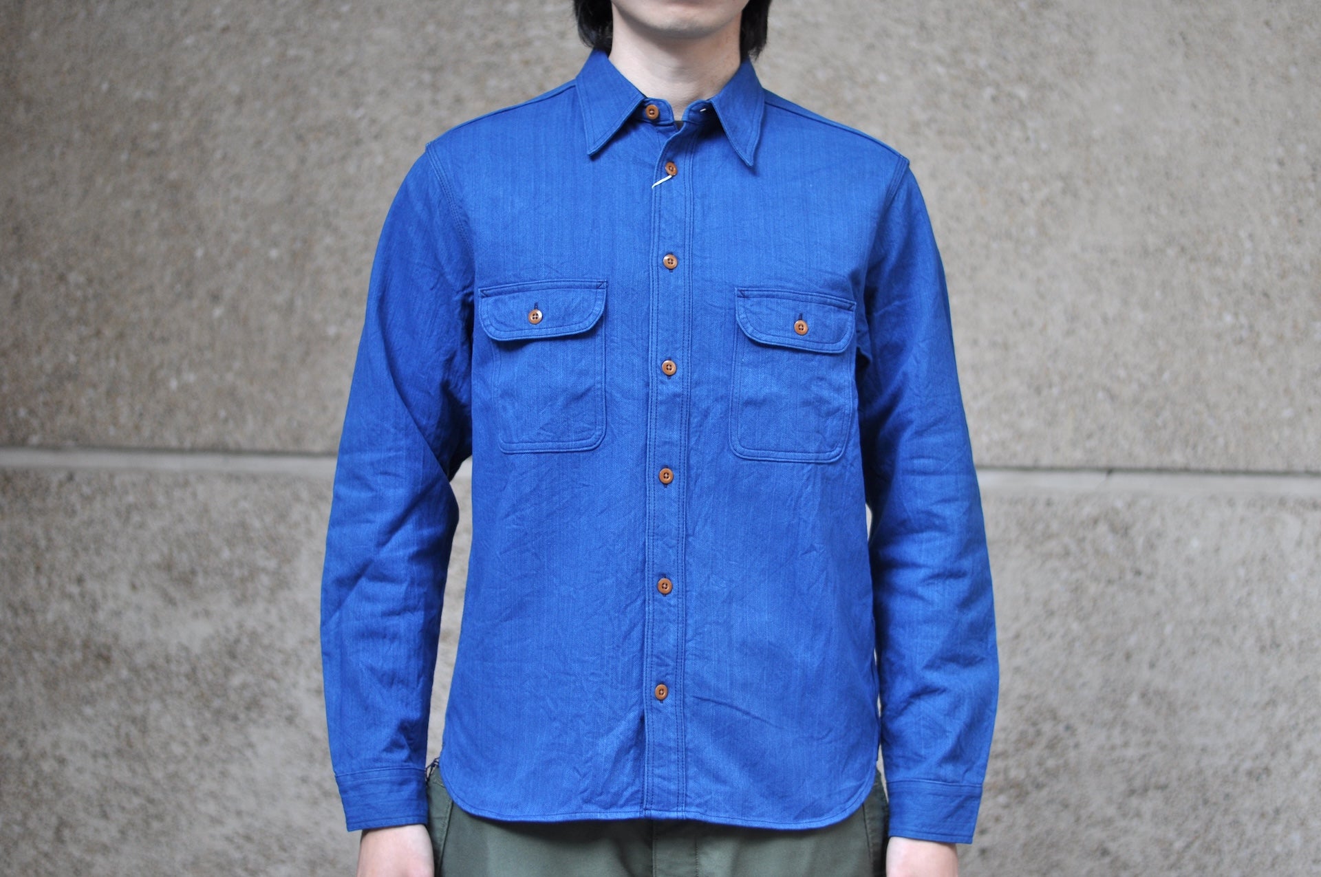 Samurai 10oz Natural Indigo Dyed HBT Work Shirt