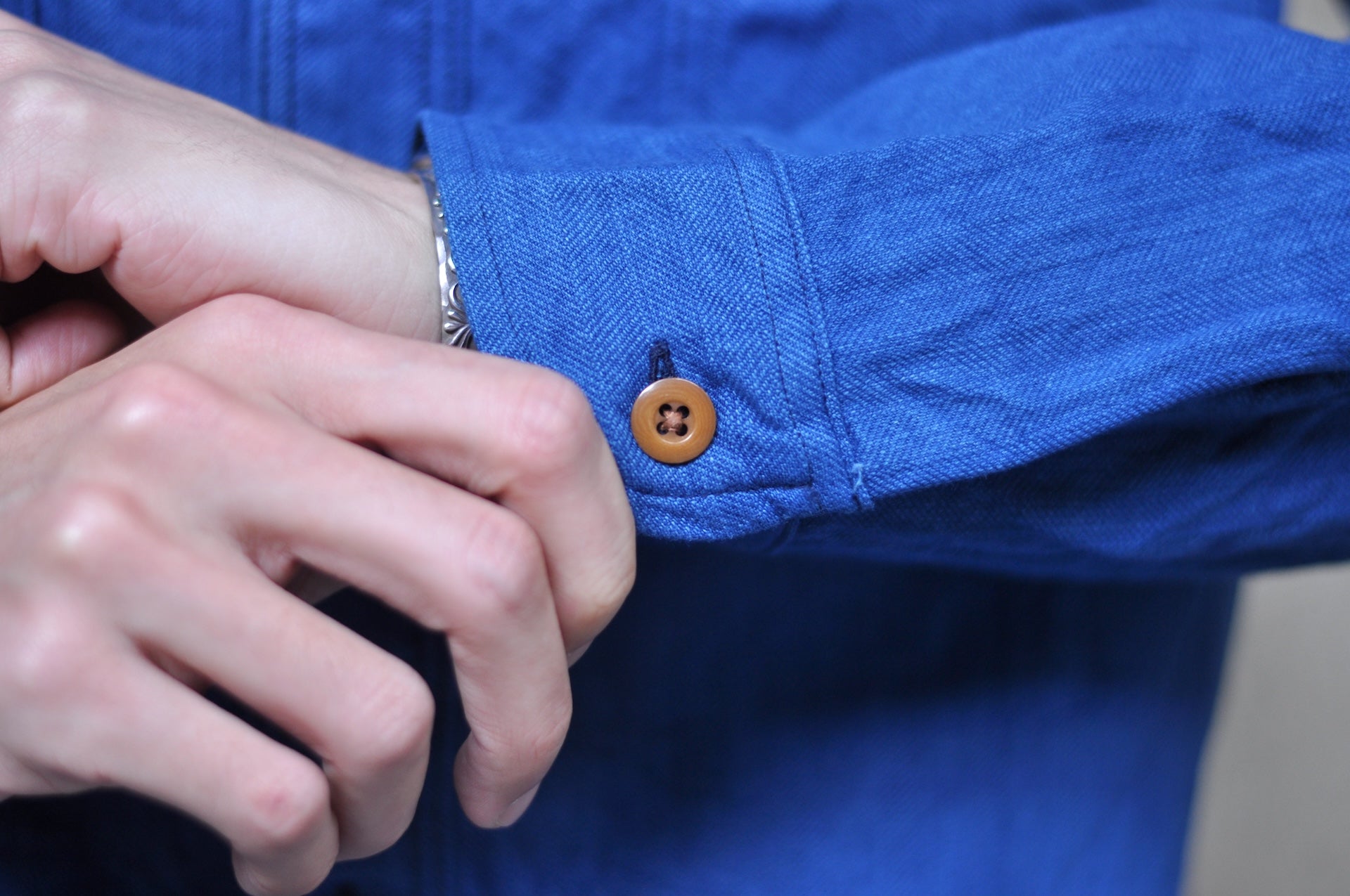 Samurai 10oz Natural Indigo Dyed HBT Work Shirt