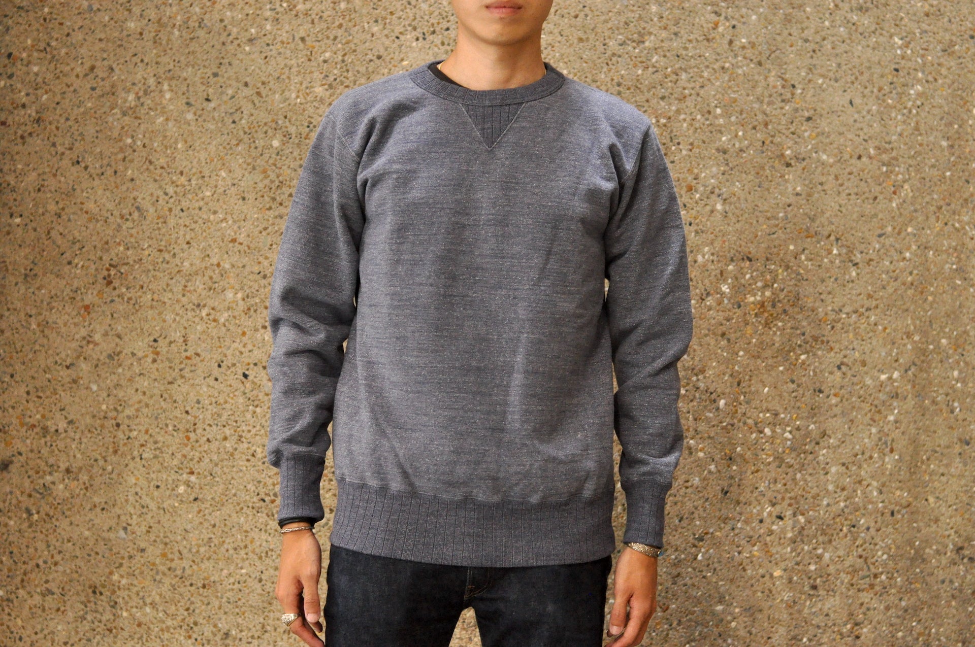 Studio D'Artisan 12oz 'Suvin Gold' Loopwheeled Sweatshirt (Heather Navy)