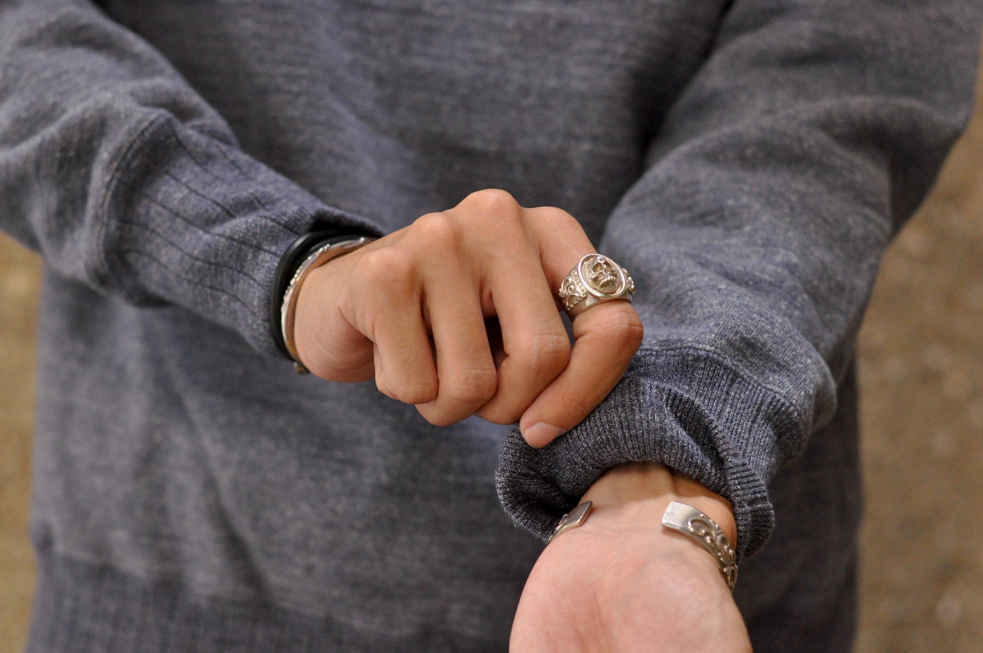 Studio D'Artisan 12oz 'Suvin Gold' Loopwheeled Sweatshirt (Heather Navy)