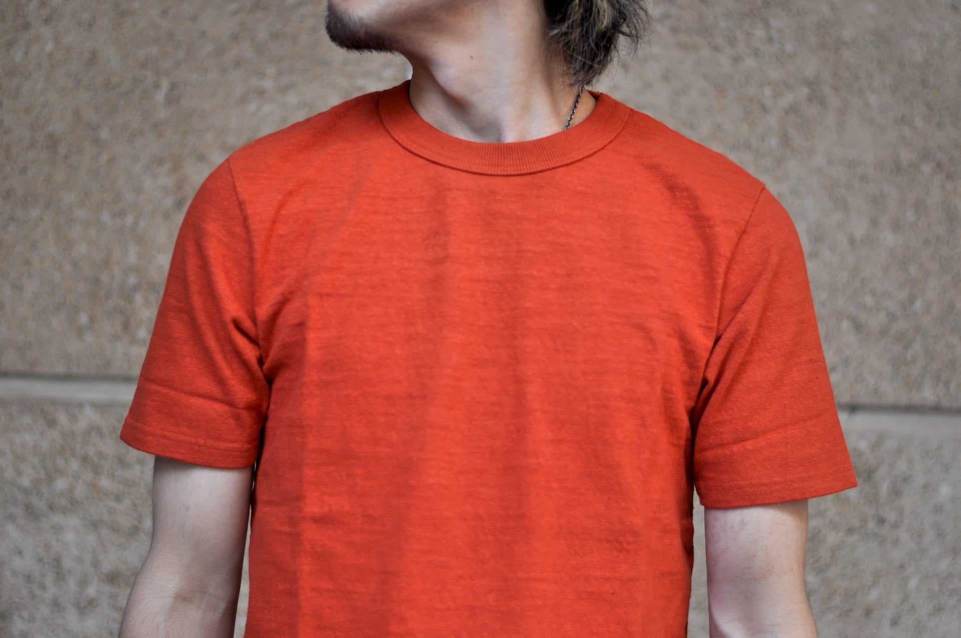 UES 9.5oz "NO.8 Slub Nep" Heavyweight Plain Tee (Sunset Orange)