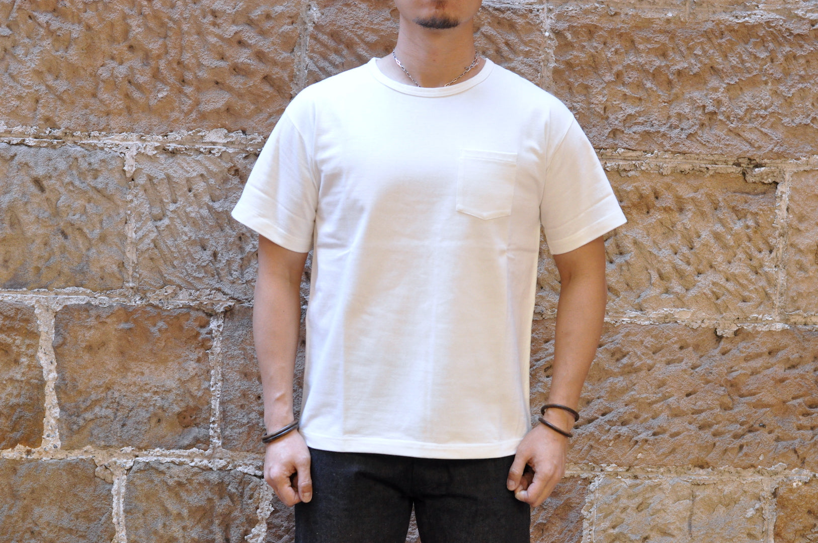 Boncoura 10oz Ultra Heavy Loopwheeled Pocket Tee (White)