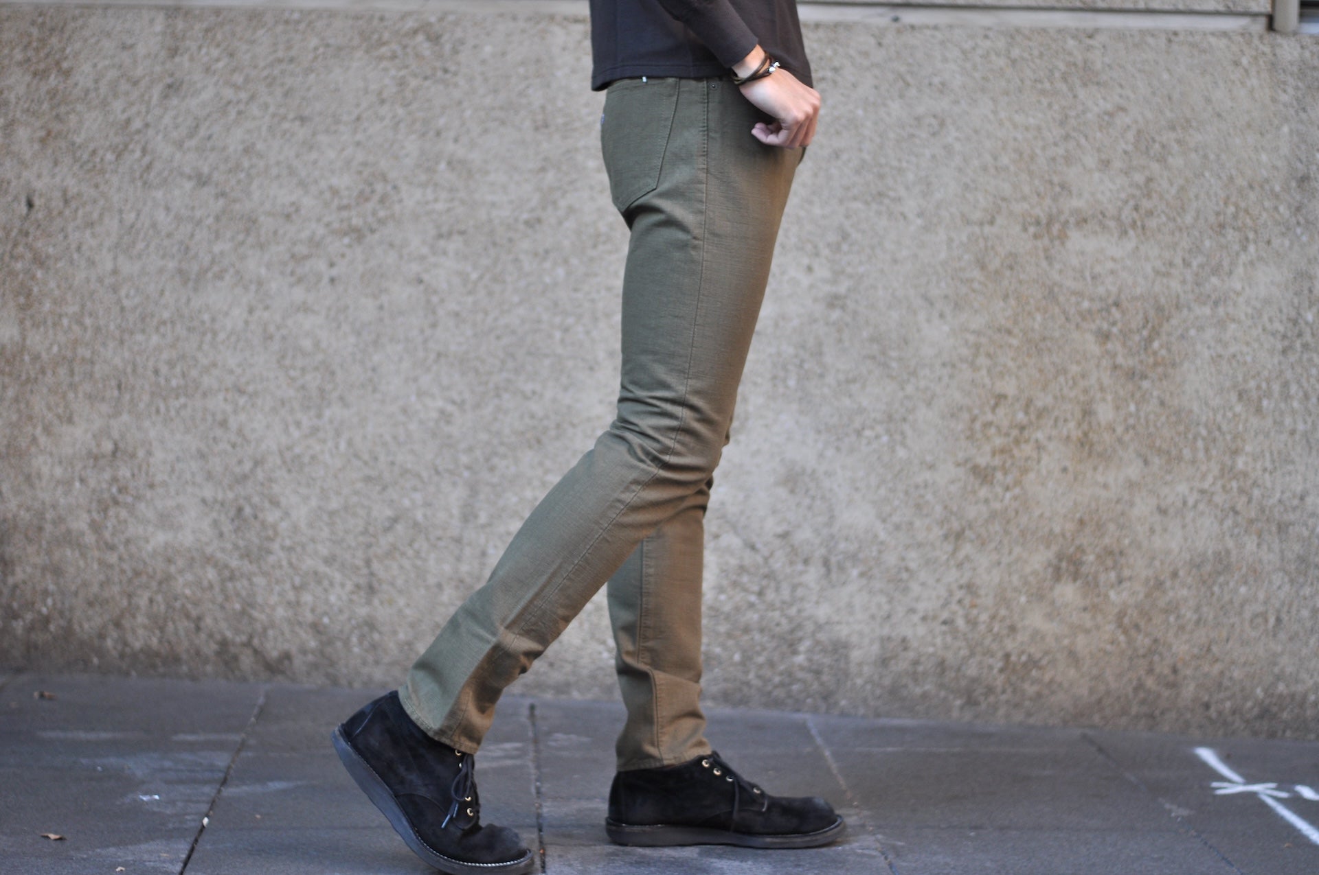 Pure Blue Japan 13.5oz Duck Canvas Trousers (Olive)