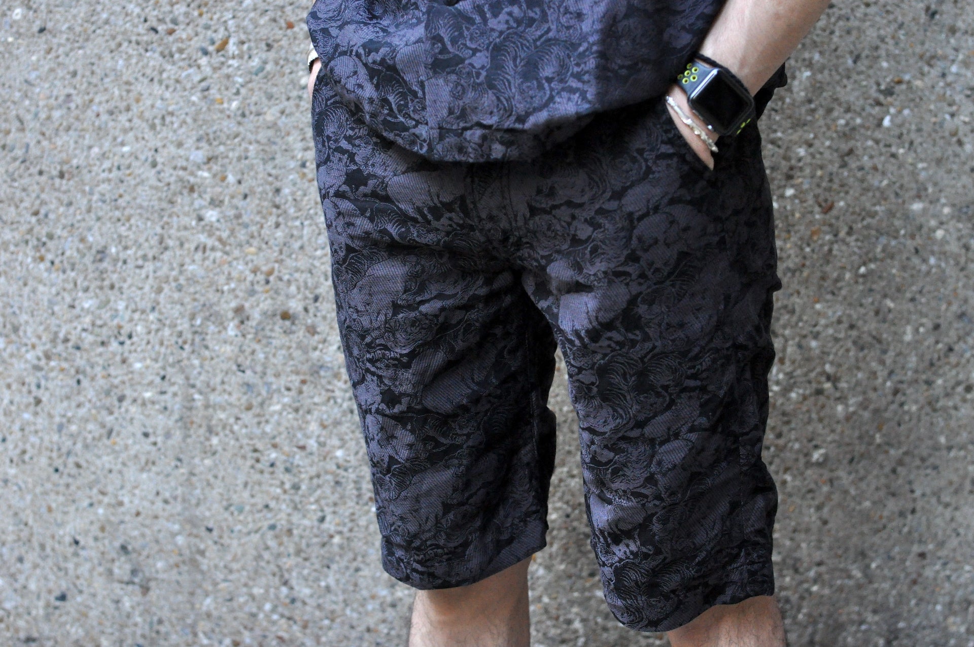 Studio D'Artisan "Hundred Tigers" Aloha Shorts (Kurozome)