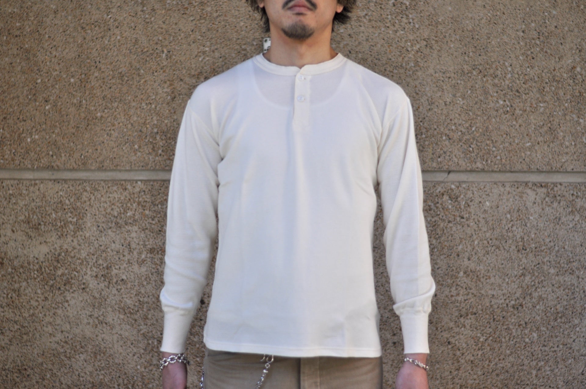Dubble Works "Standard" L/S Henley Thermal (White)