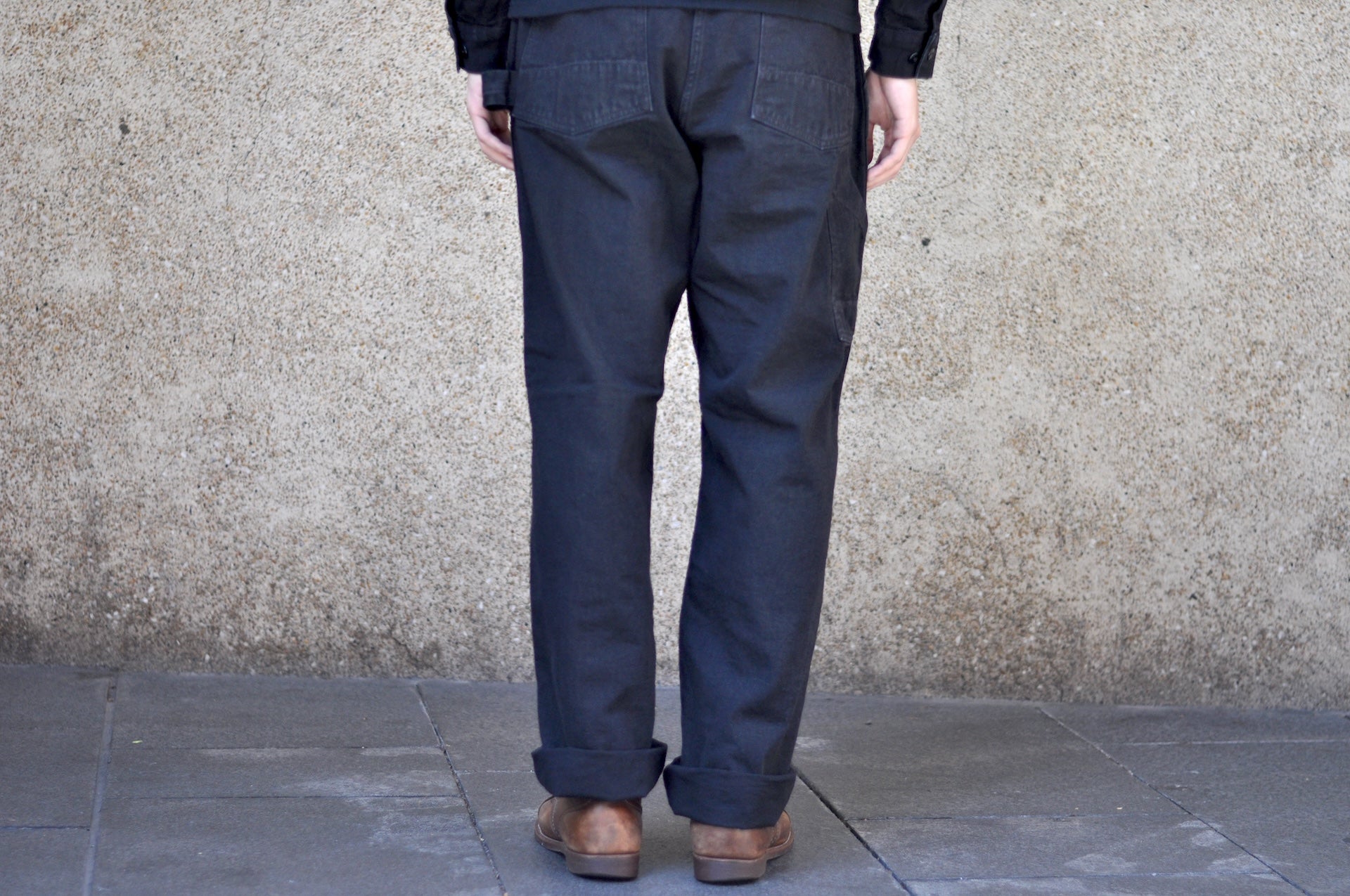 Freewheelers 11oz Duck Canvas "Chopper Builder" Work Trousers (Rude Black)