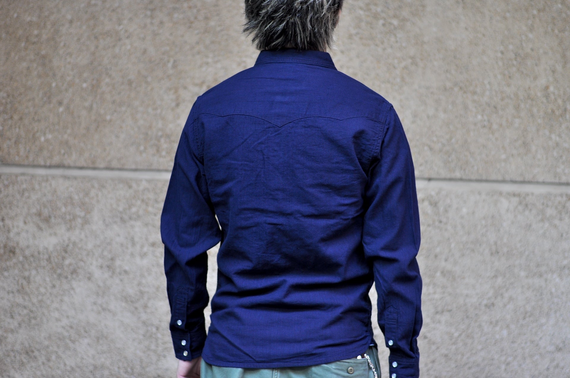 The Flat Head Indigo Dyed Selvage Dobby Western Shirt