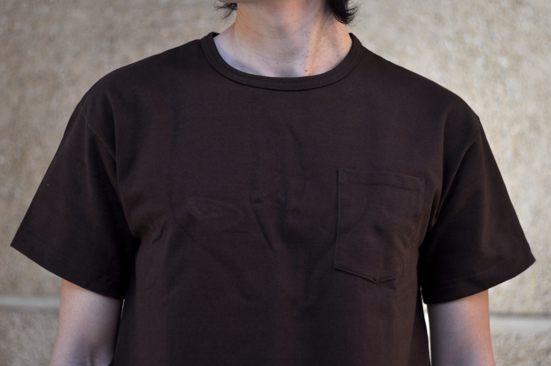 Boncoura 10oz Ultra Heavy Loopwheeled Pocket Tee (Brown)