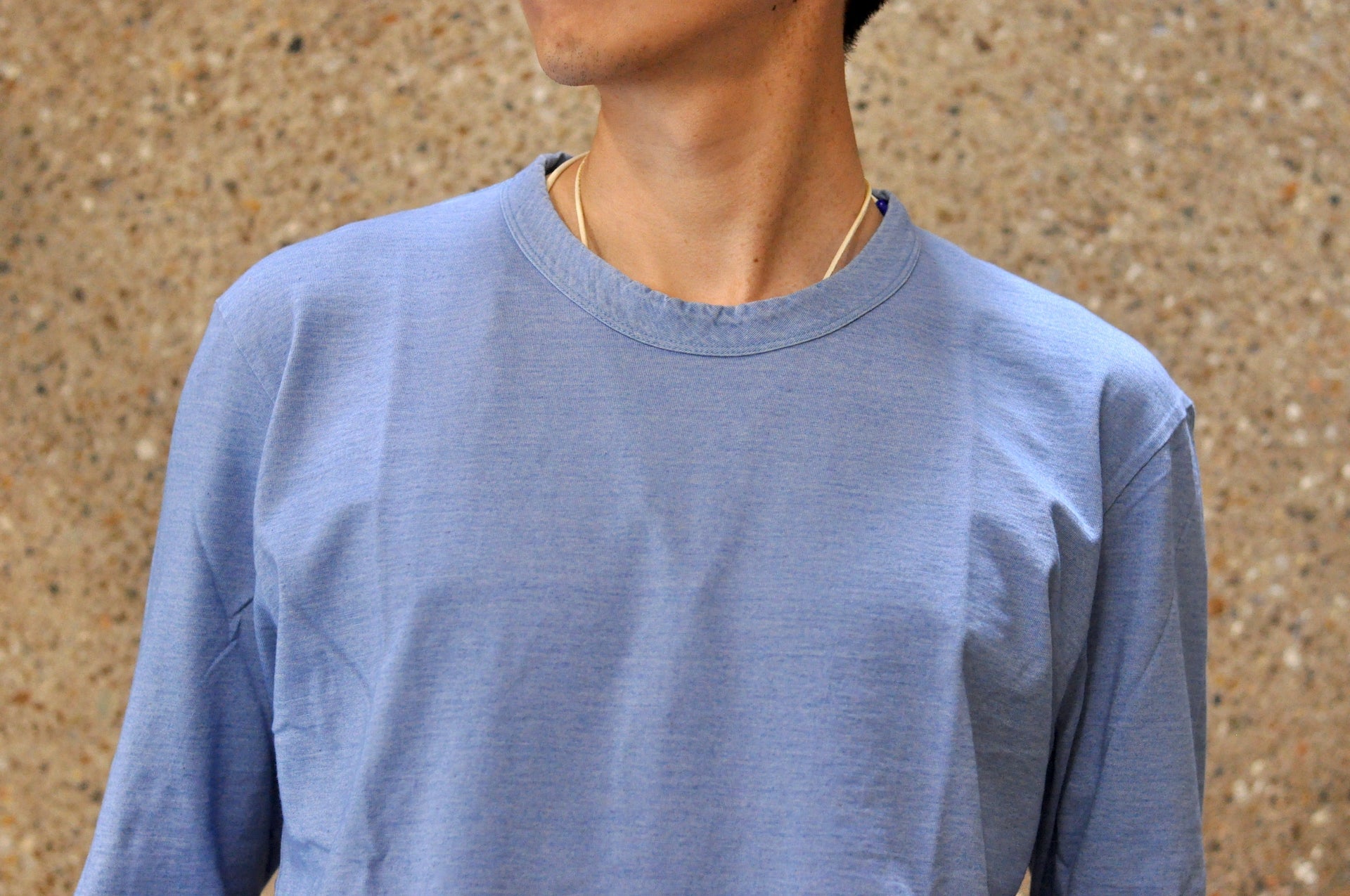 Pure Blue Japan 6.5oz "Signature" Indigo Dyed L/S Tee (Icy Indigo)