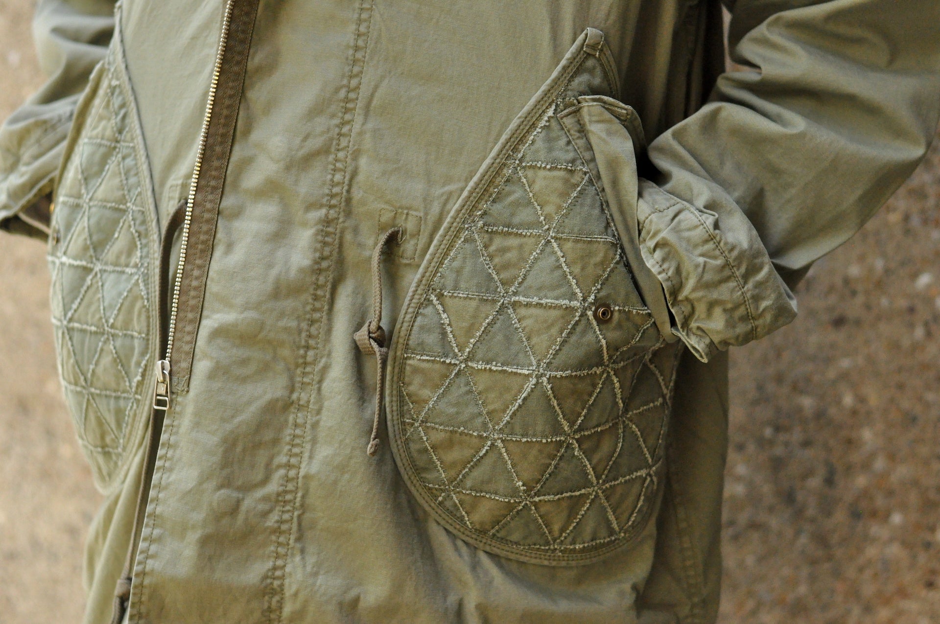 Maru Sankaku Peke by SDA "Tsugihagi" Fish Tail Military Parka