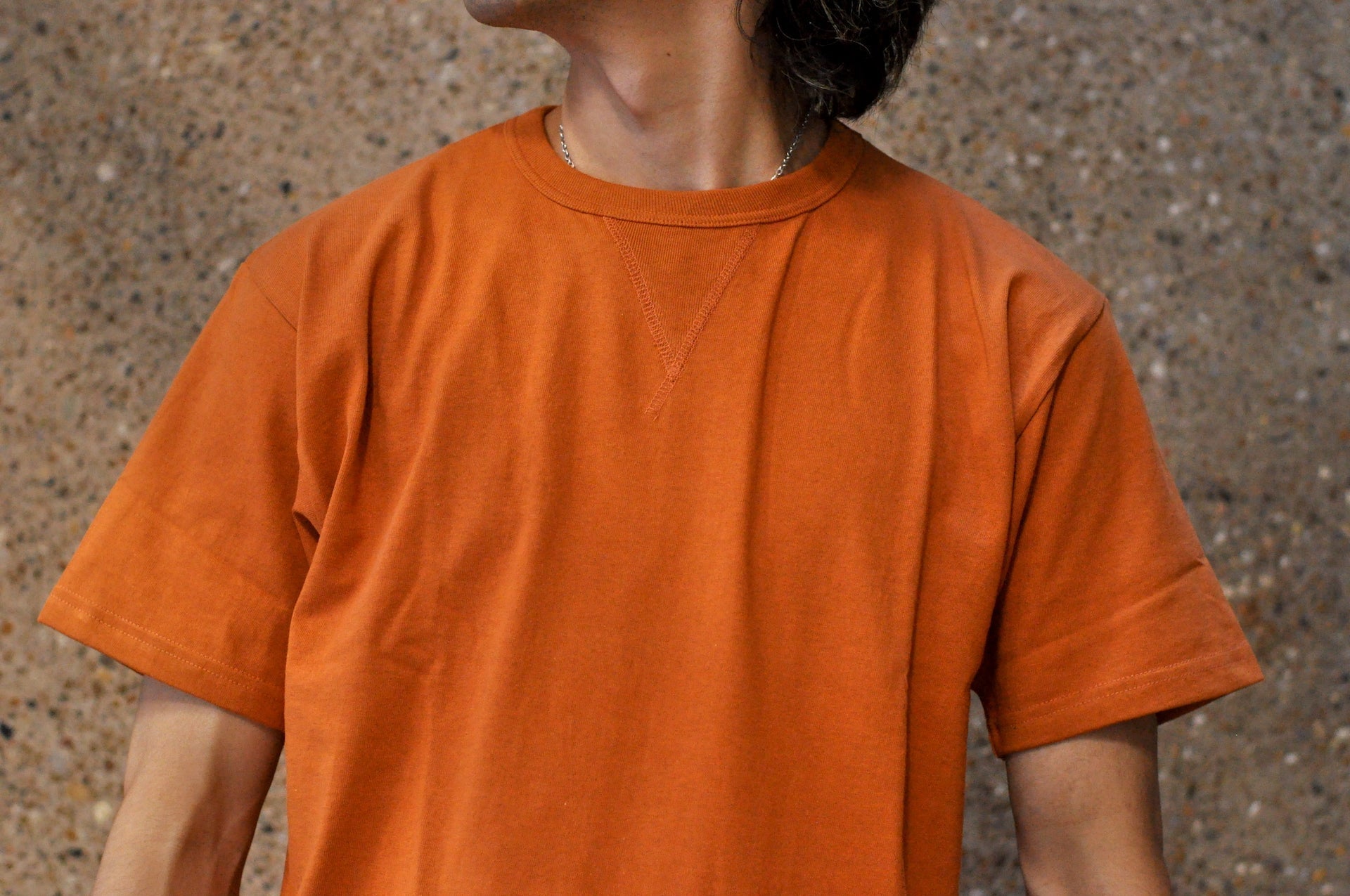 Denime X Warehouse 7oz "V-Inserted Crew Neck" Loopwheeled Tee (Brick)