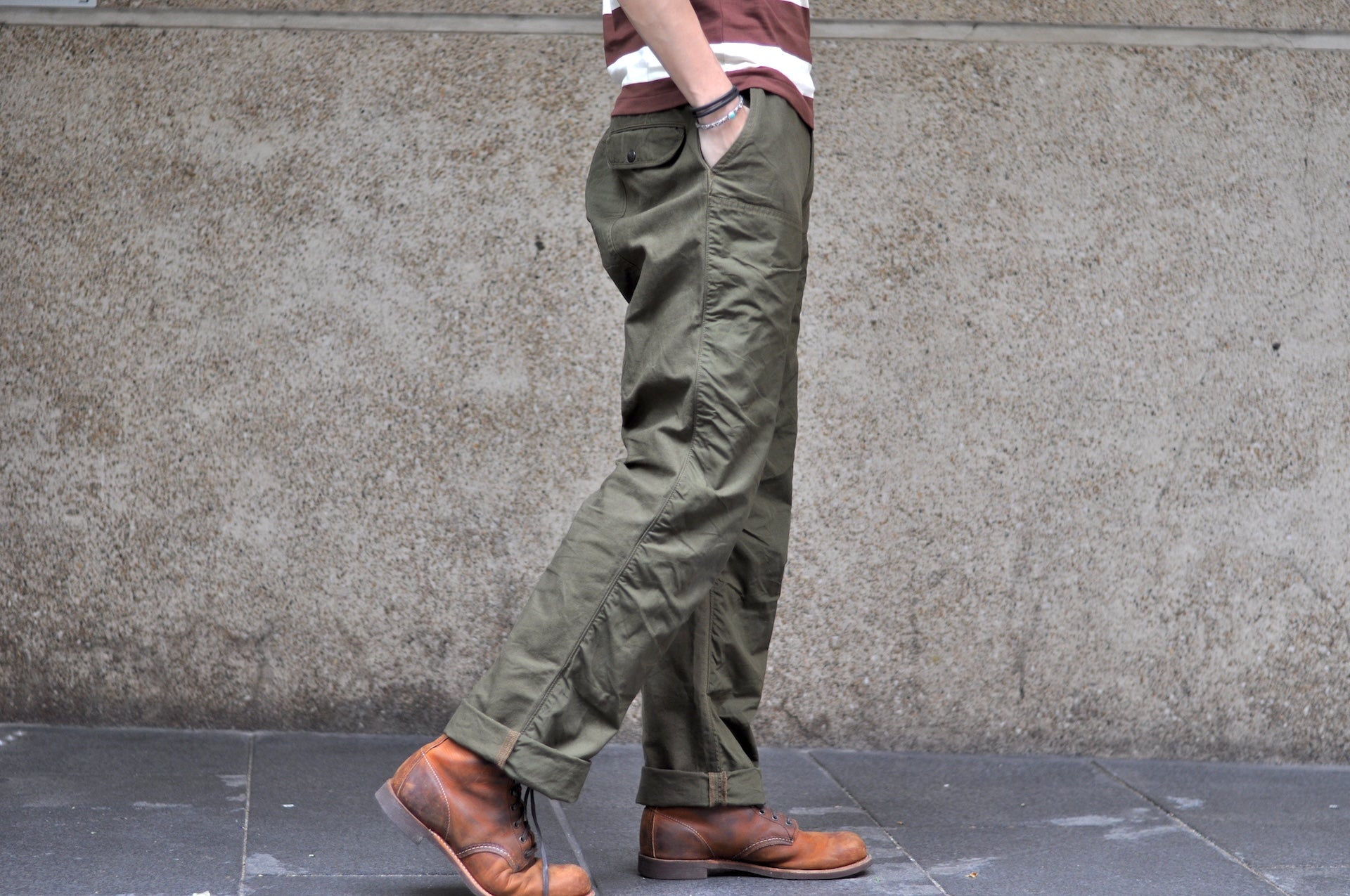 Freewheelers "Field Cruiser" Lightweight Duck Canvas Trousers (Olive Drab)