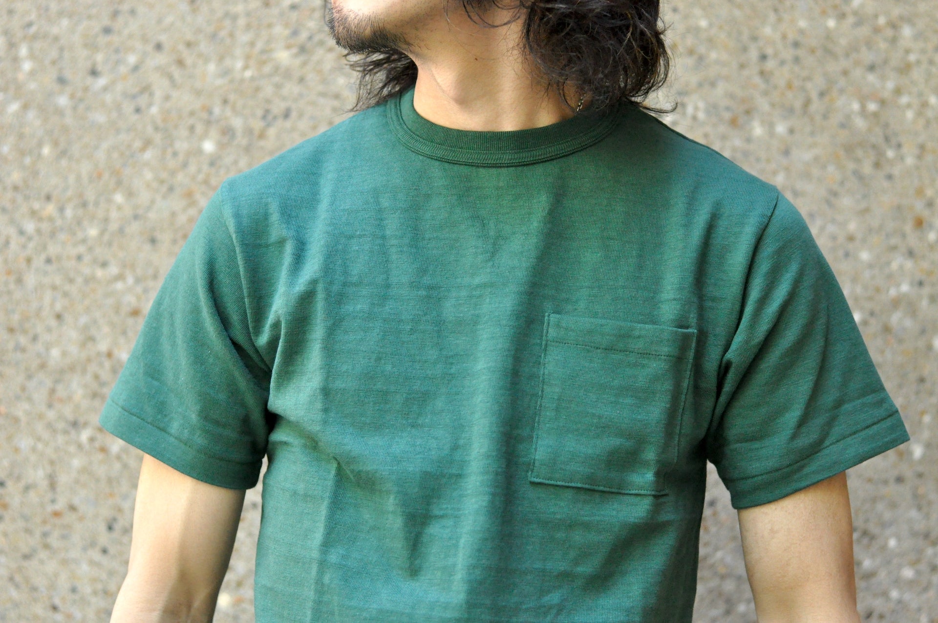 Warehouse 5.5oz "Bamboo Textured" Pocket Tee (Dark Green)